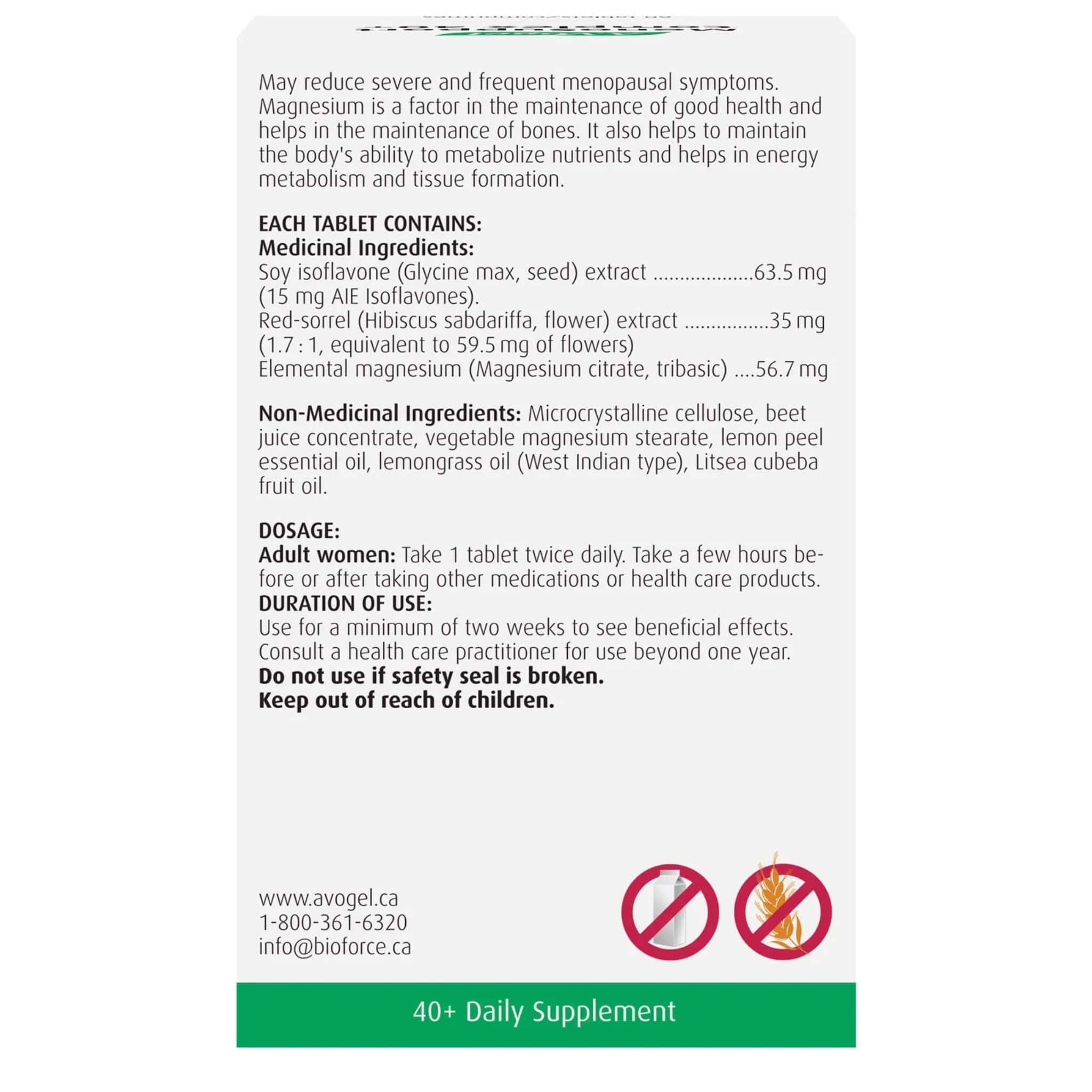 A. Vogel MenoSupport Complex 40 Plus, All Stages of Menopause and Bone Health, 60 Tablets - Image 2