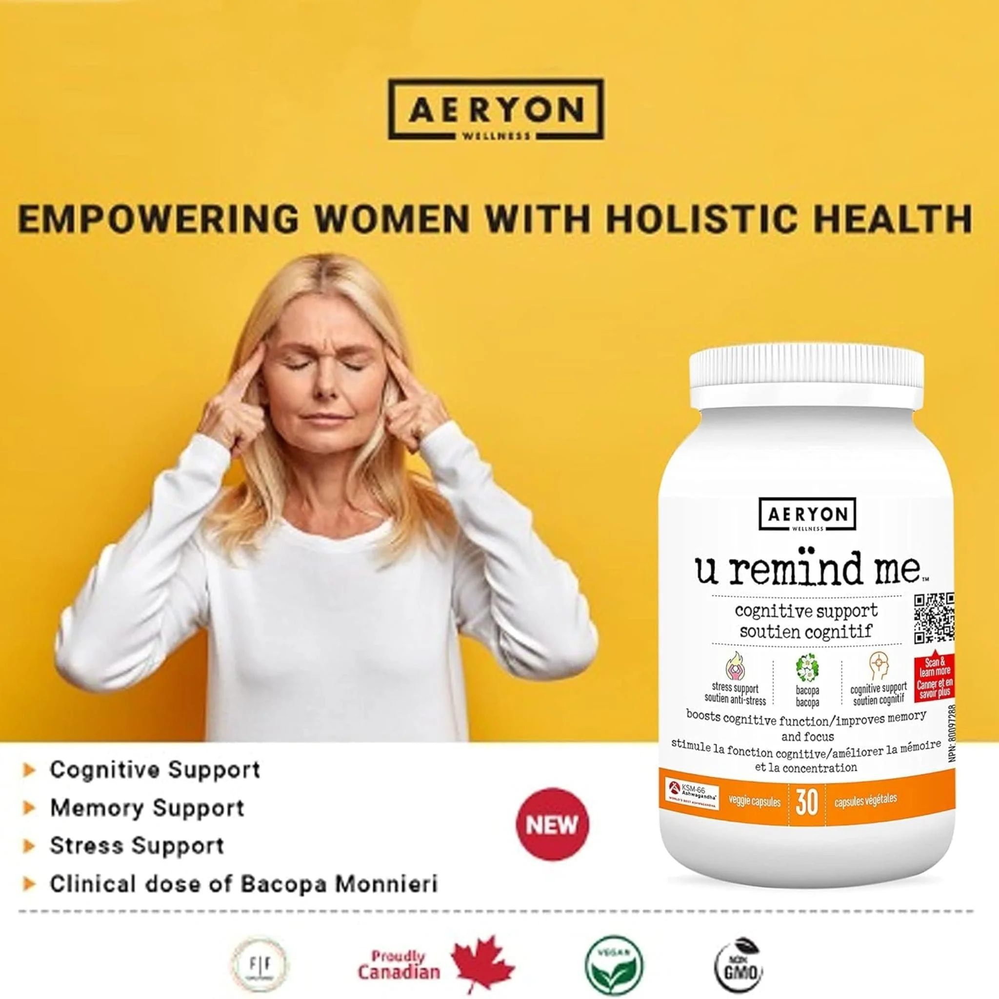 Aeryon Wellness U Remind Me Cognitive Support, 30 Capsules - Image 5