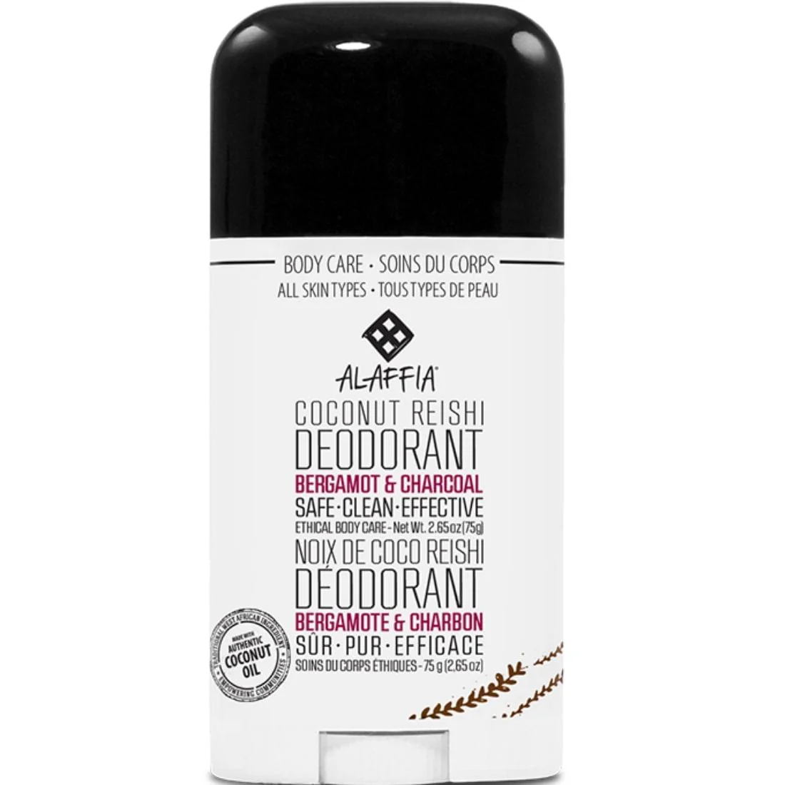Alaffia EveryDay Coconut Charcoal Deodorant, 75g - Image 2