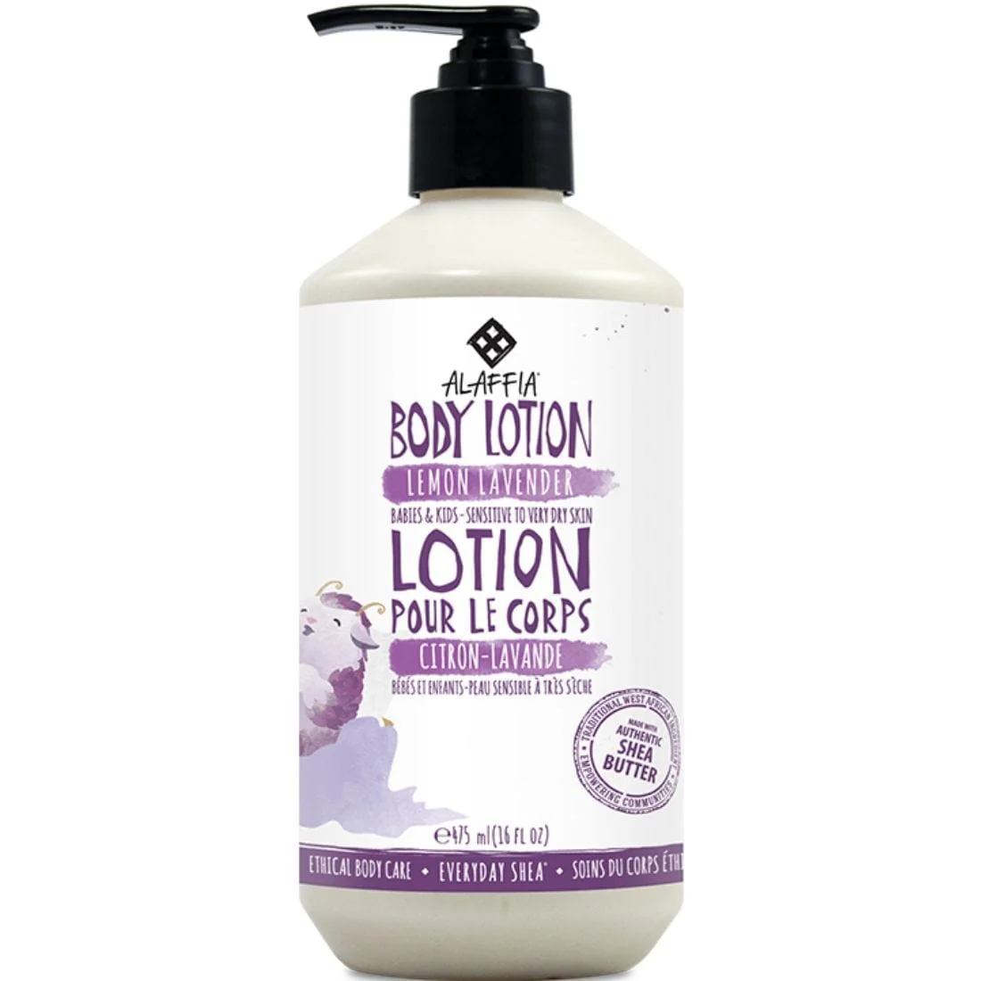 Alaffia Shea Baby Lotion, Calming Lemon-Lavender 475 ml