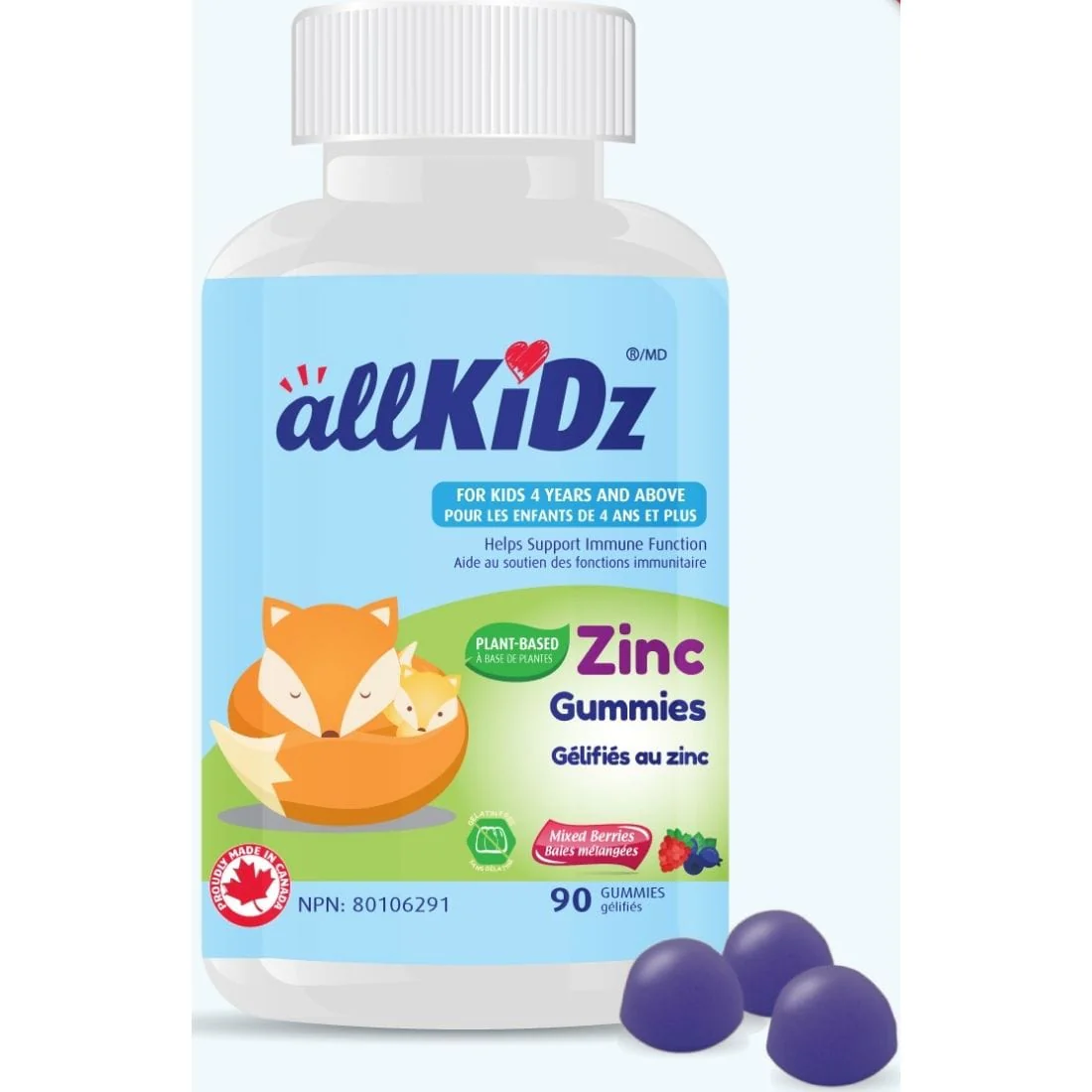 Allkidz Naturals Zinc Gummies, 90 Gummies - Image 2