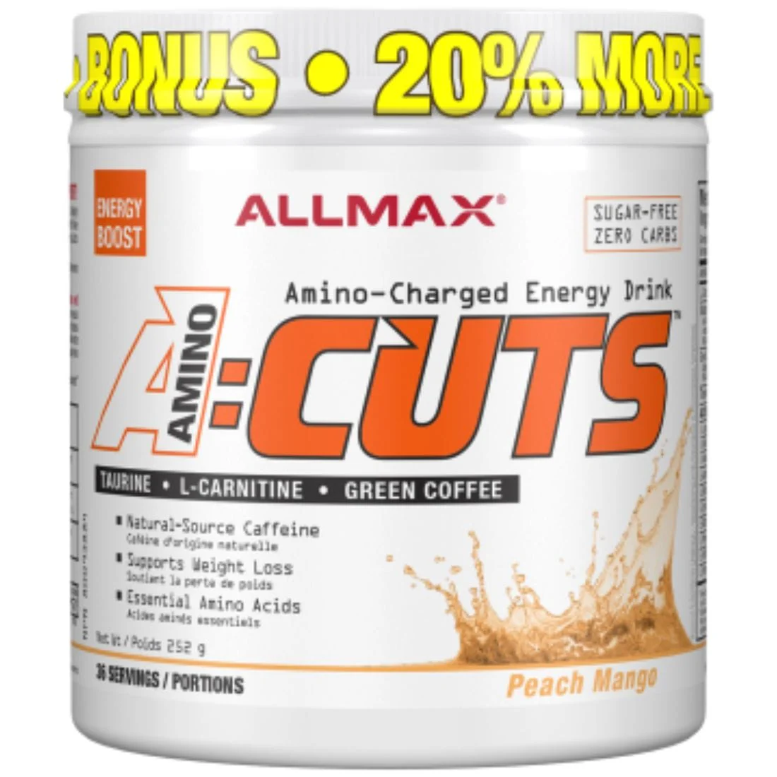 Allmax A:Cuts Aminocuts Amino-Charged Energy Drink, 4.2g Amino Acids, Sugar-Free, 36 Servings - Image 7