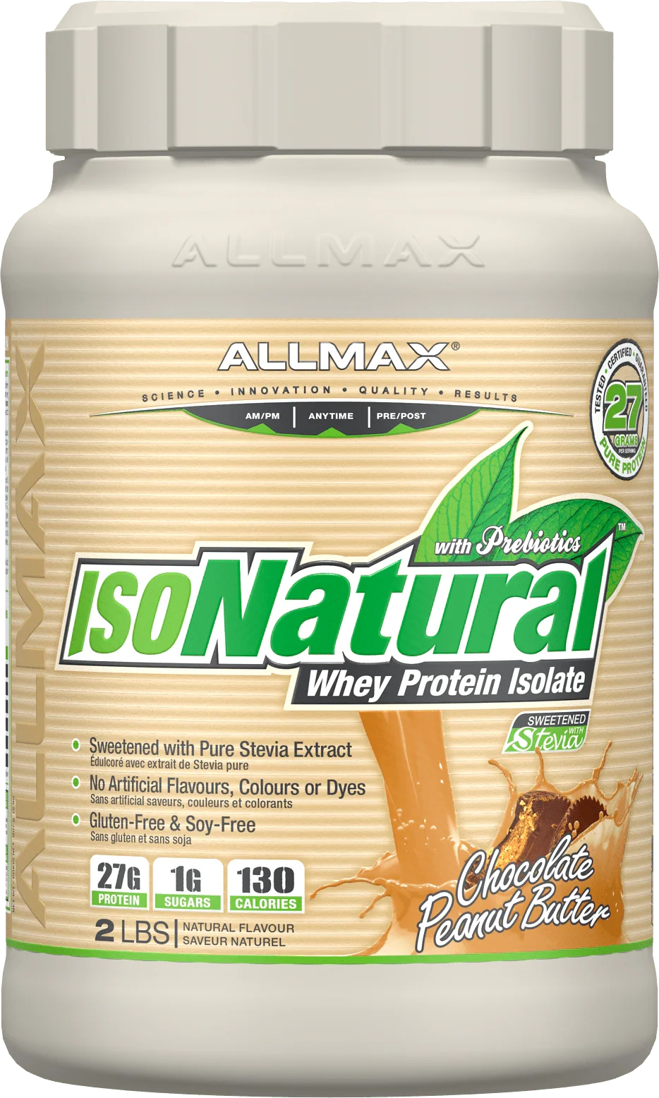 Allmax IsoNatural, 100% Natural Pure Whey Protein Isolate, 99% Lactose Free - Image 4
