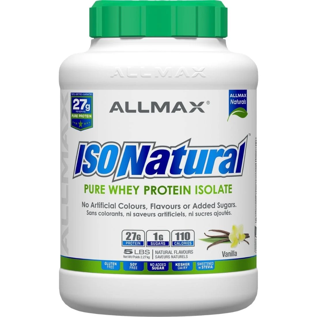 Allmax IsoNatural, 100% Natural Pure Whey Protein Isolate, 99% Lactose Free - Image 9