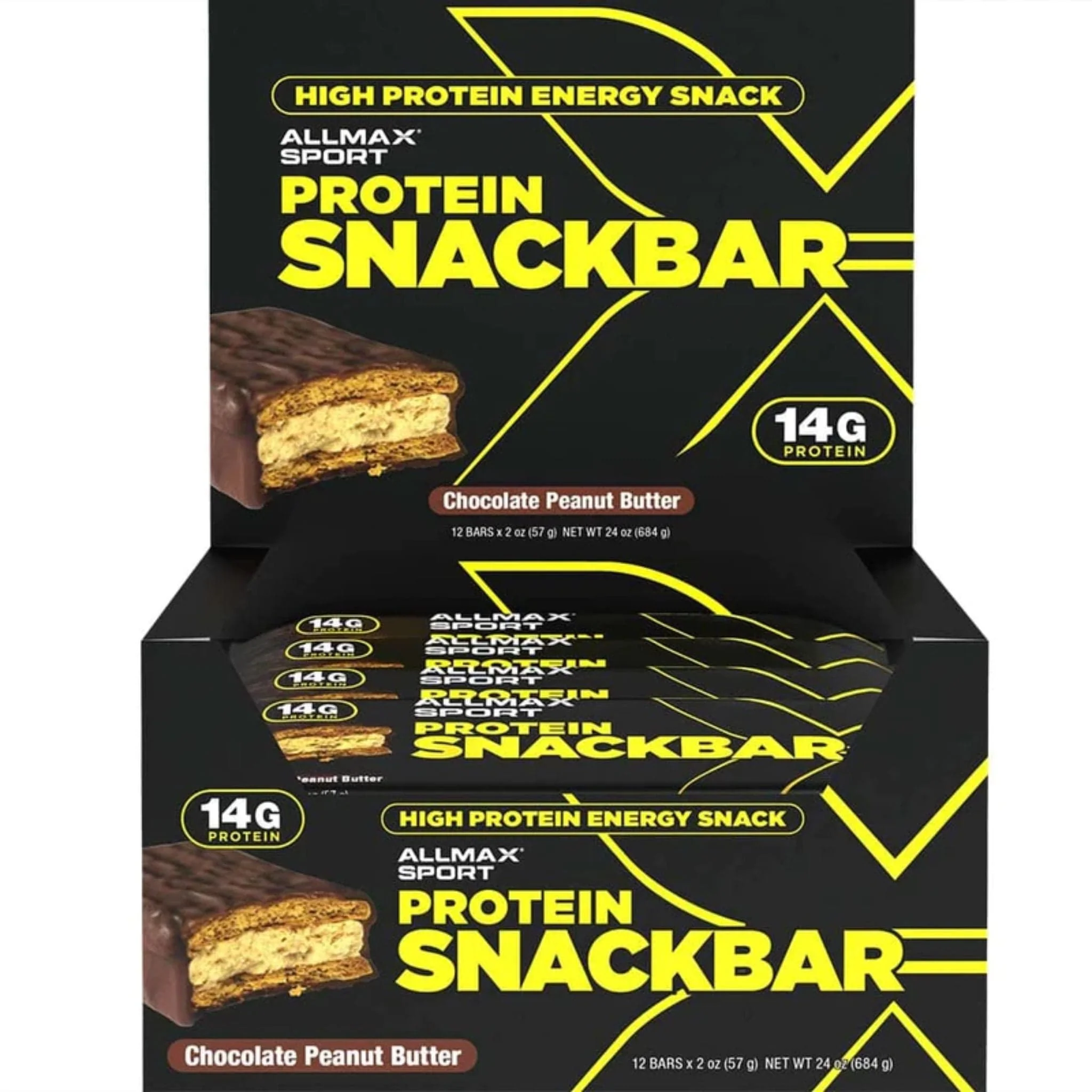 Allmax High-Protein Energy Snack Bars with 100% Real Peanut Butter and Graham Crackers - Image 2