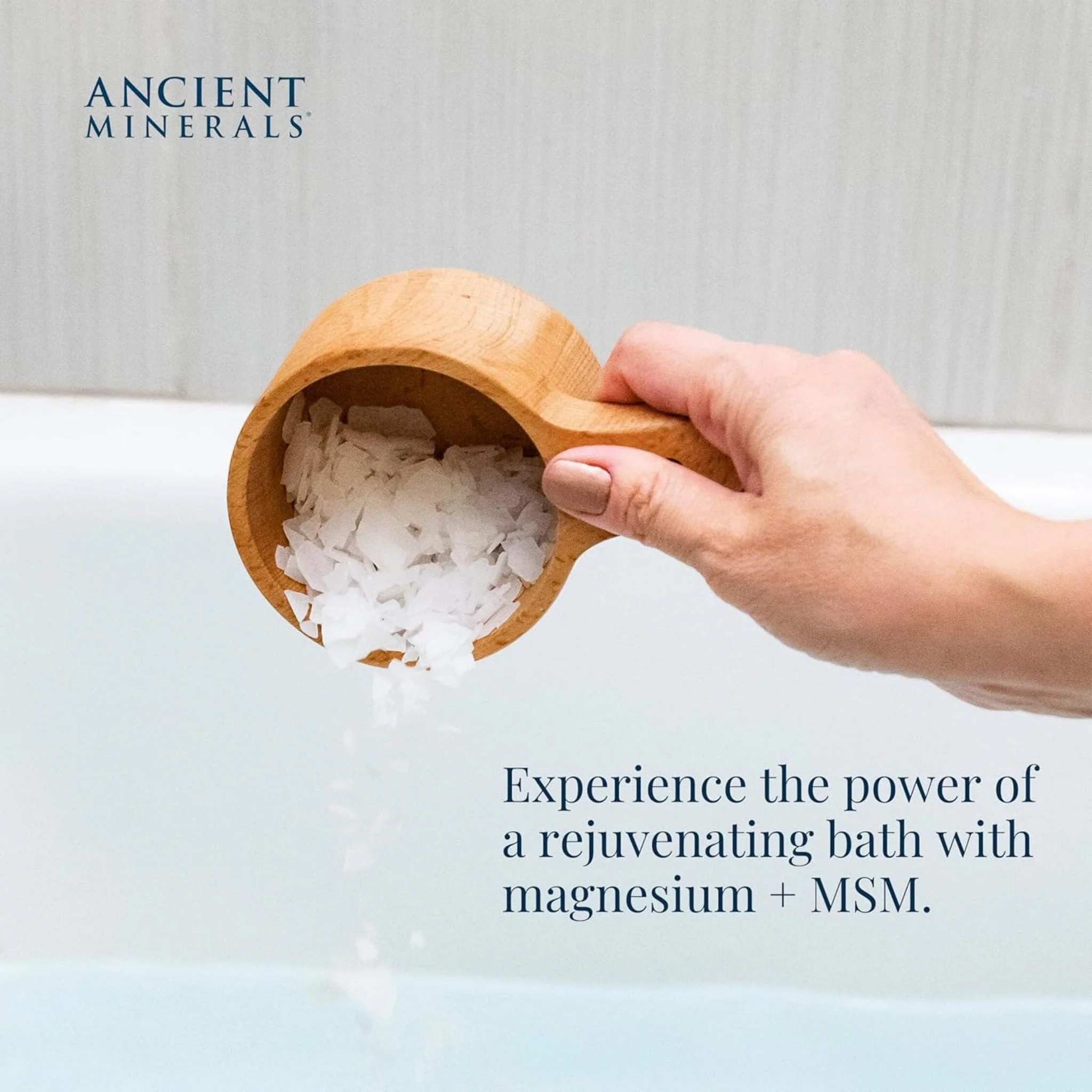 Ancient Minerals Magnesium Salt Bath Flakes ULTRA with OptiMSM, Supports Muscle Recovery, Detoxification and Skin Health, 750g - Image 6