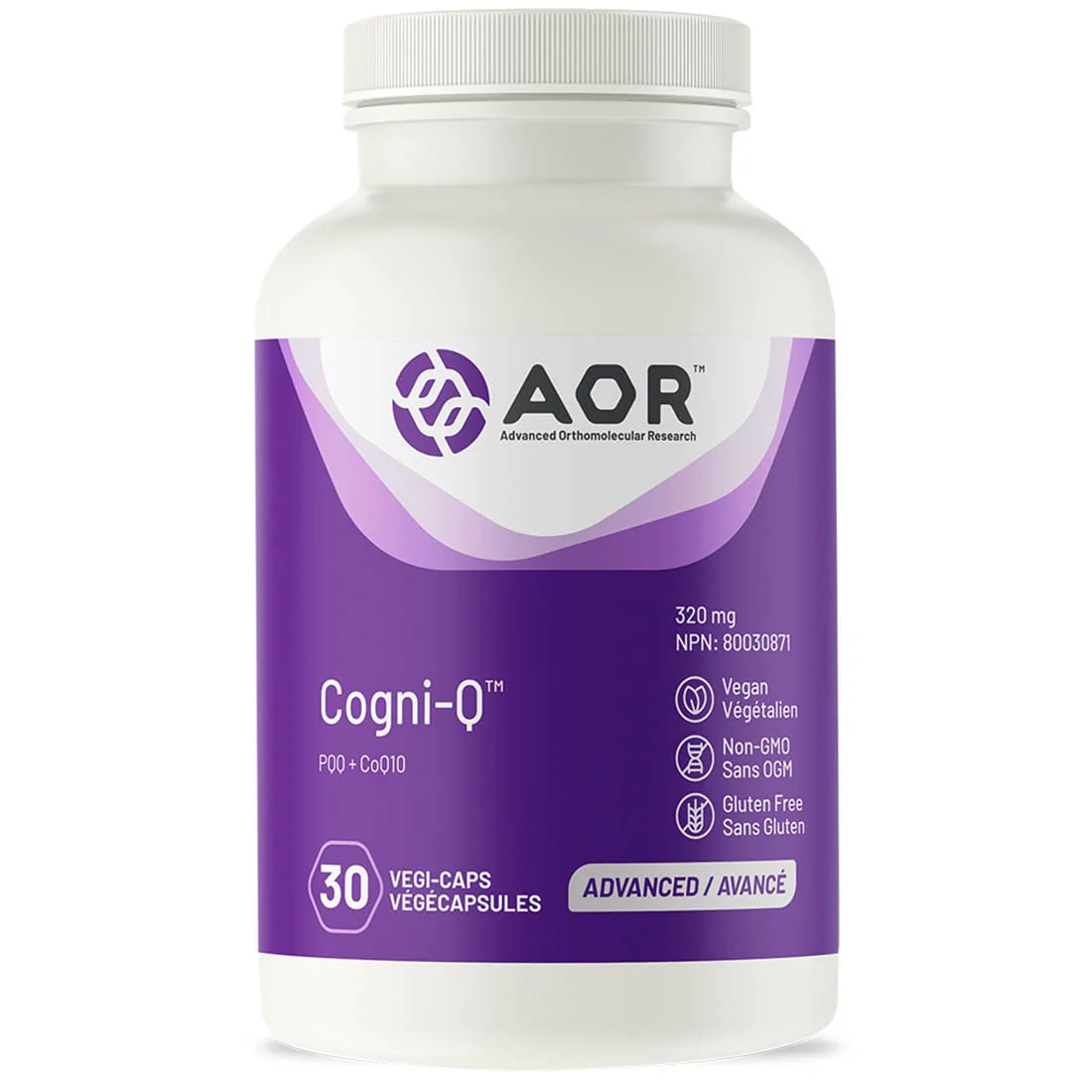 AOR Cogni-Q (PQQ + CoQ10), 320mg, 30-60 Vegetable Capsules