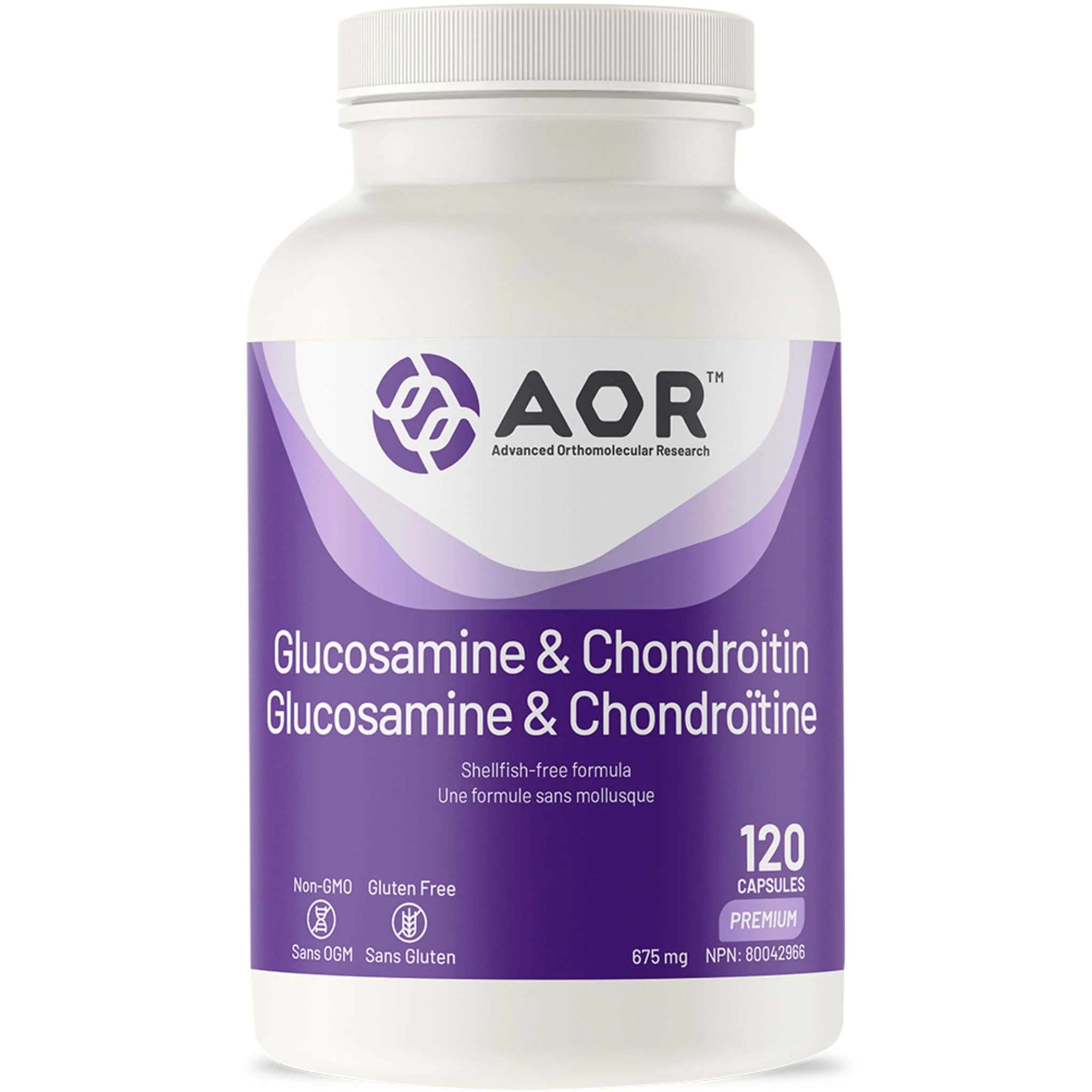 AOR Glucosamine & Chondroitin, 675mg, 120-240 Vegetable Capsules