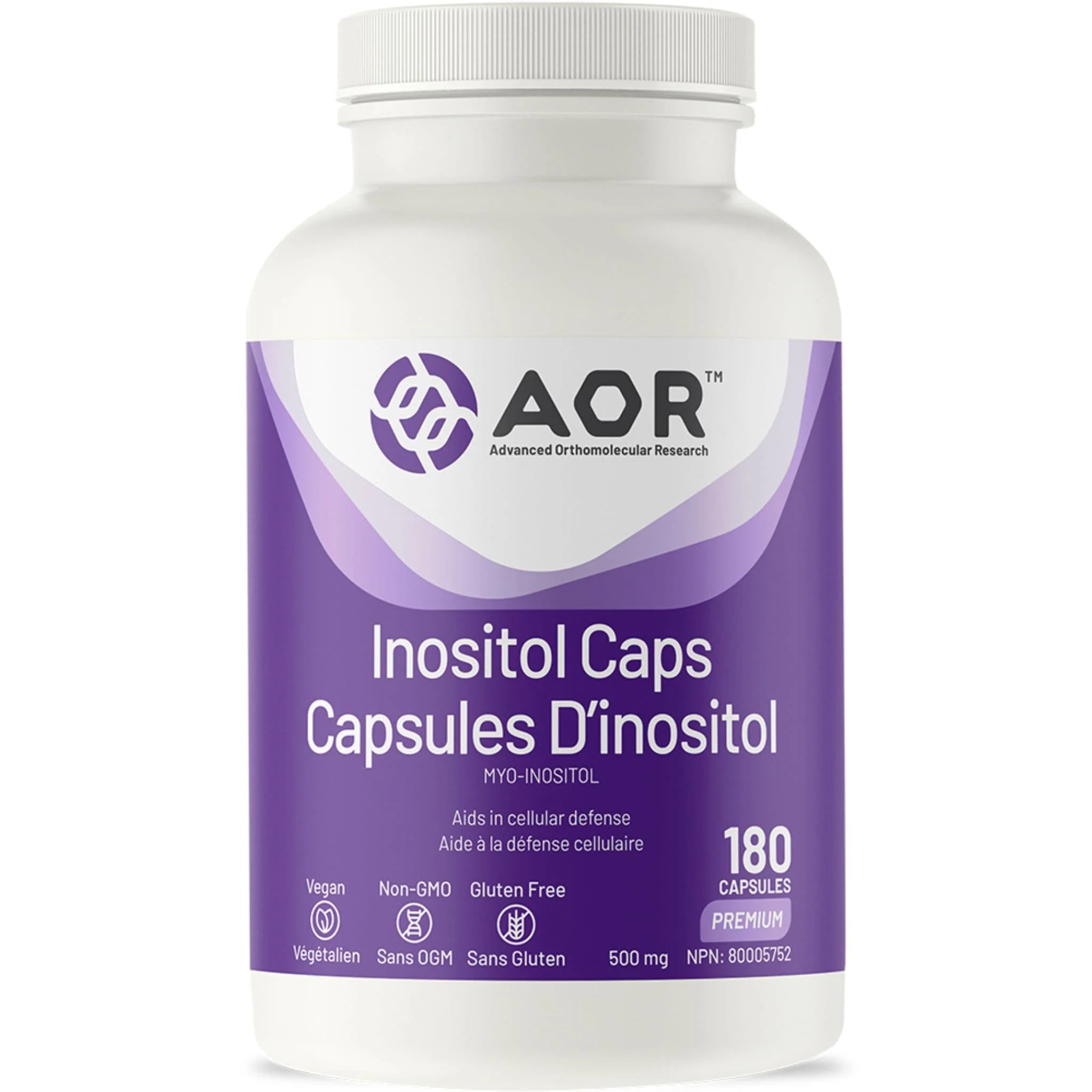 AOR Inositol, 500mg, 90-180 Vegetable Capsules - Image 6