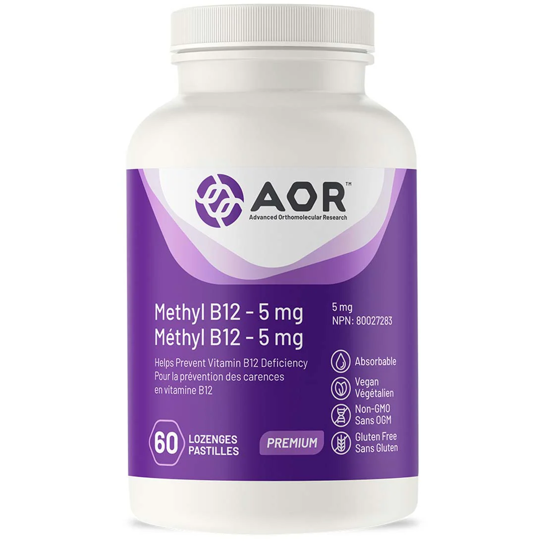 AOR Methyl B12 5mg Methylcobalamin (Cherry Flavoured Lozenge), 60 Lozenges - Image 2