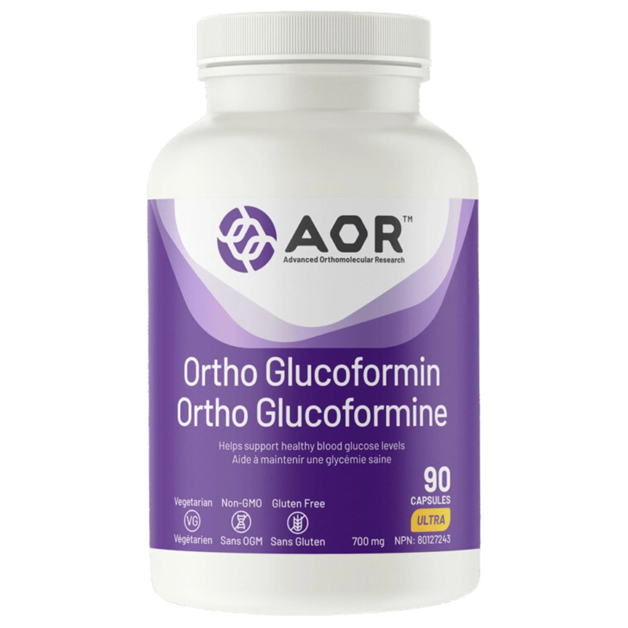 AOR Ortho Glucoformin, Helps Support Healthy Blood Glucose Levels, 90 Vegetable Capsules CLEARANCE 40% Off Exp 8/26 Final Sale