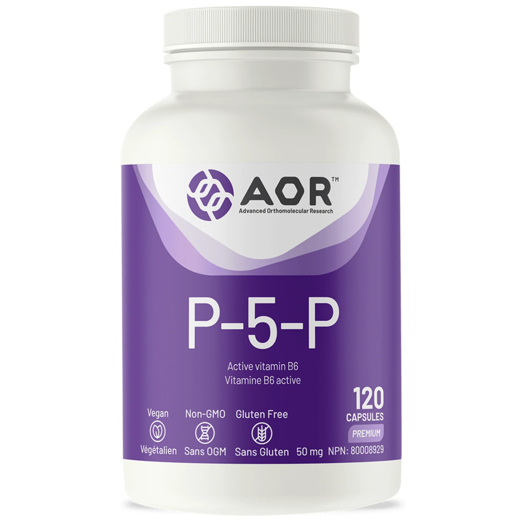 AOR P-5-P, 50mg, 60-120 Vegetable Capsules - Image 2