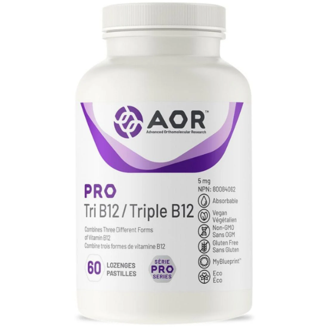 AOR Pro Tri B12 Synergy, 60 Lozenges