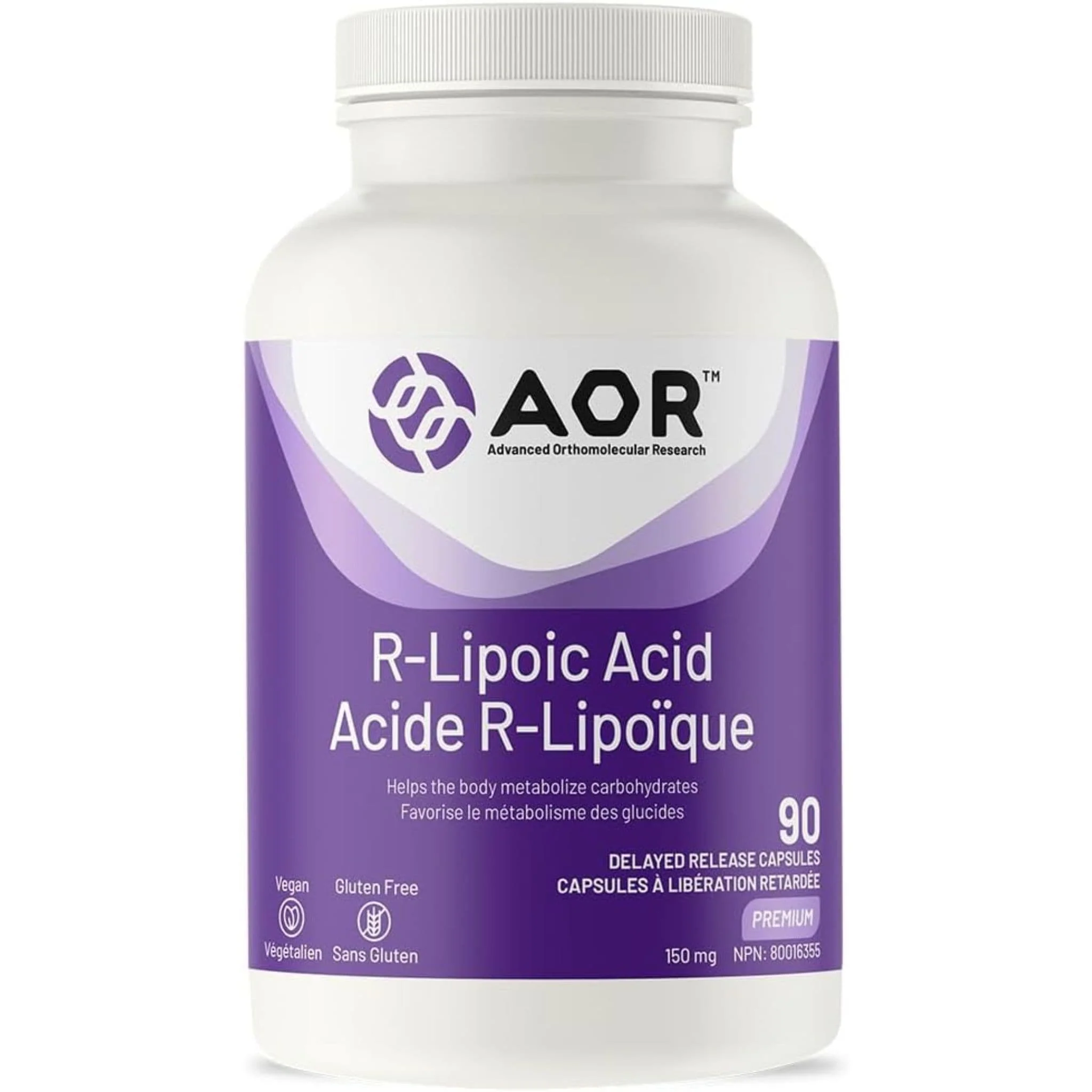 AOR R-Lipoic Acid 150mg Delayed Release Vegi-Capsules