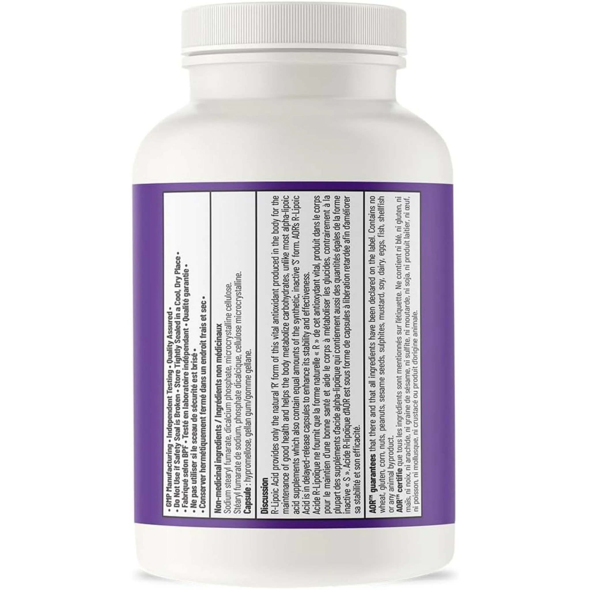 AOR R-Lipoic Acid 150mg Delayed Release Vegi-Capsules - Image 3