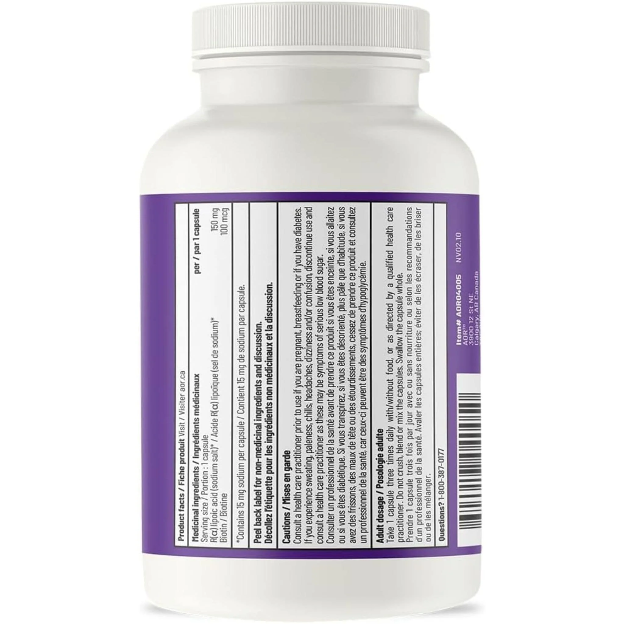AOR R-Lipoic Acid 150mg Delayed Release Vegi-Capsules - Image 4