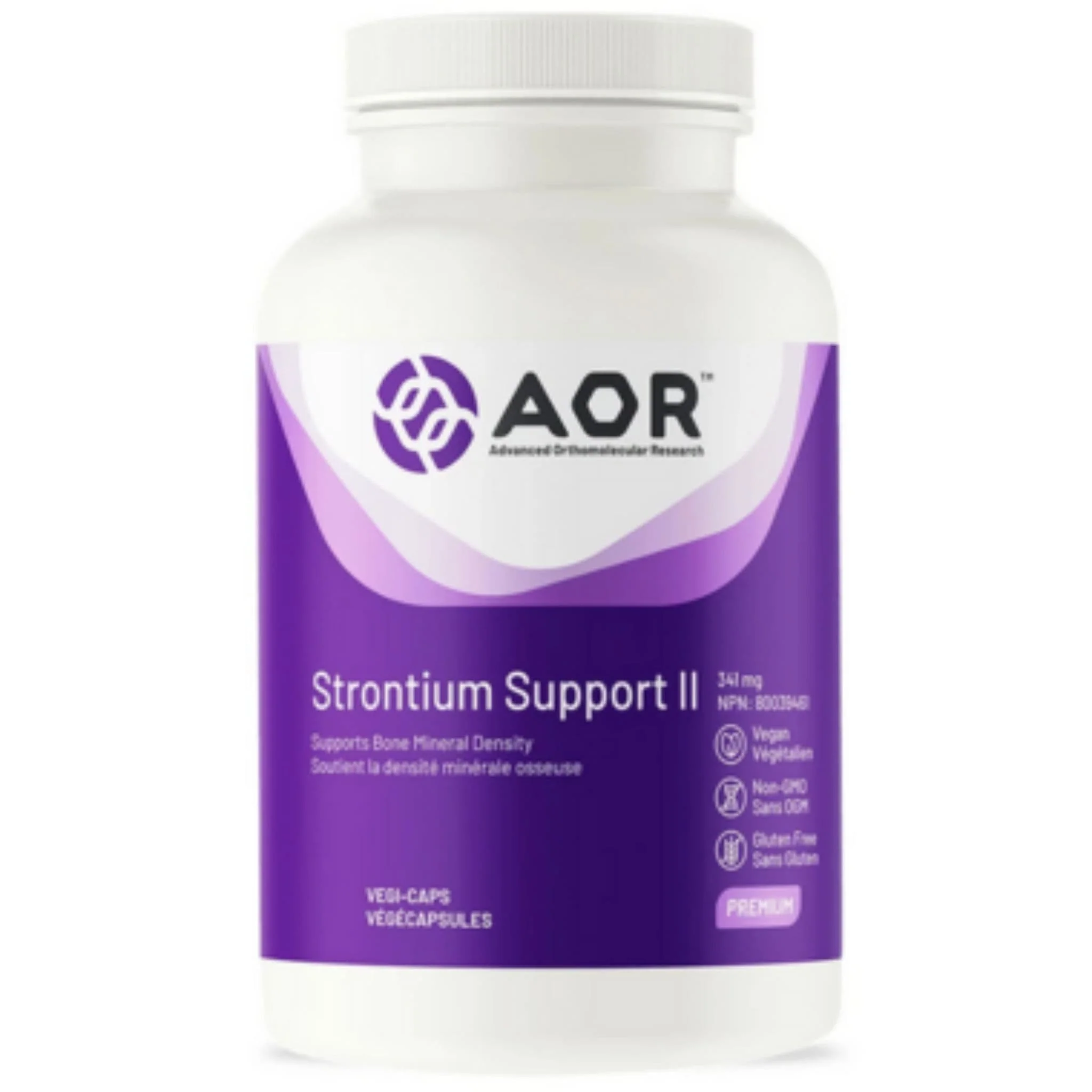 AOR Strontium Support II, 341mg, Vegan Bone Density Support,  60-240 Vegetable Capsules - Image 3