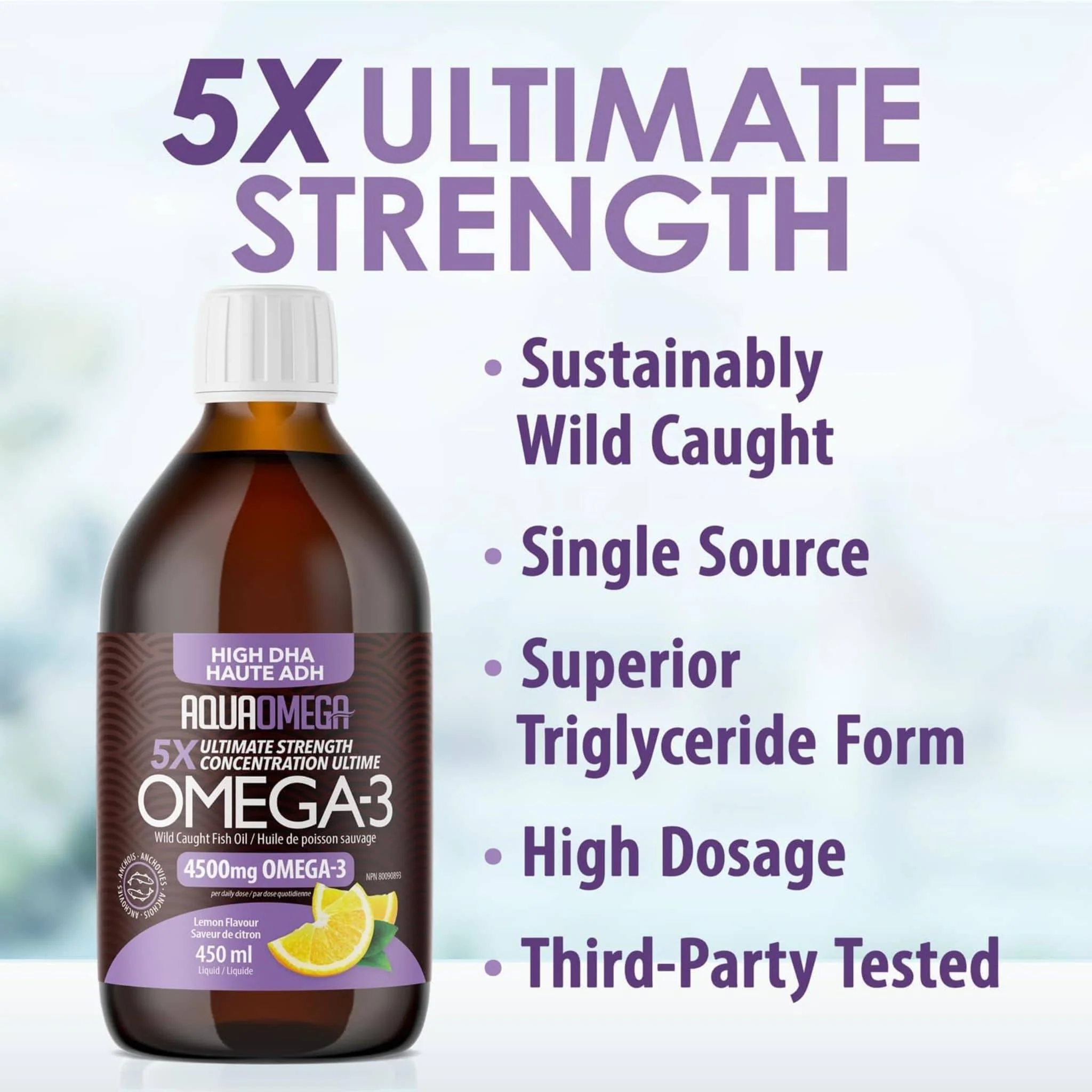 AquaOmega High DHA Omega 3 Fish Oil, 5X Extra Strength Liquid Fish Oil - Image 13