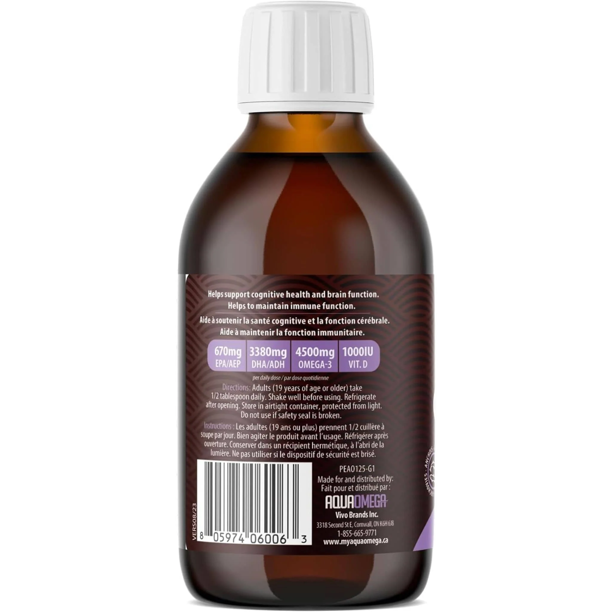 AquaOmega High DHA Omega 3 Fish Oil, 5X Extra Strength Liquid Fish Oil - Image 18
