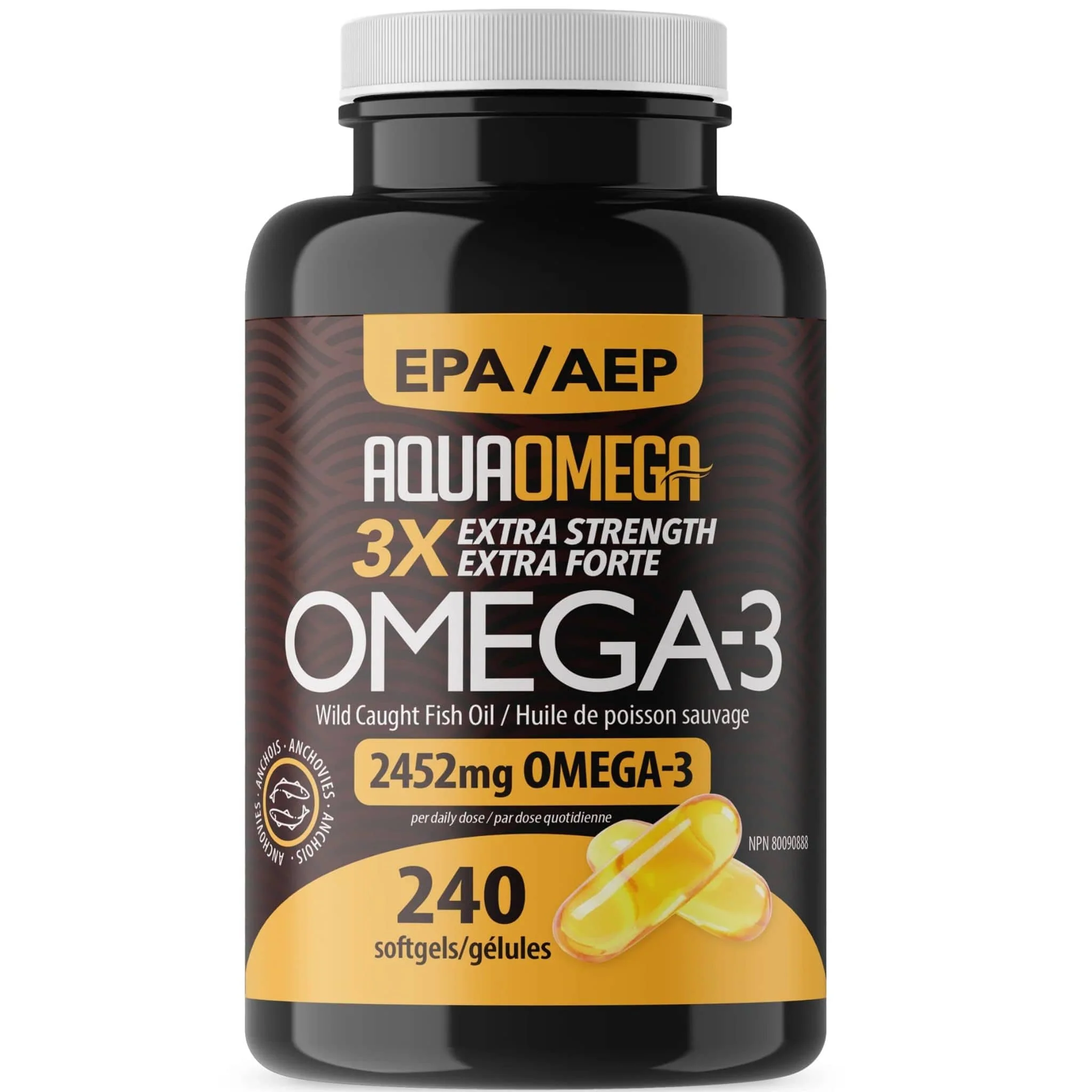 AquaOmega Daily Maintenance Omega 3 Fish Oil, 3X Extra Strength Fish Oil Softgels - Image 9