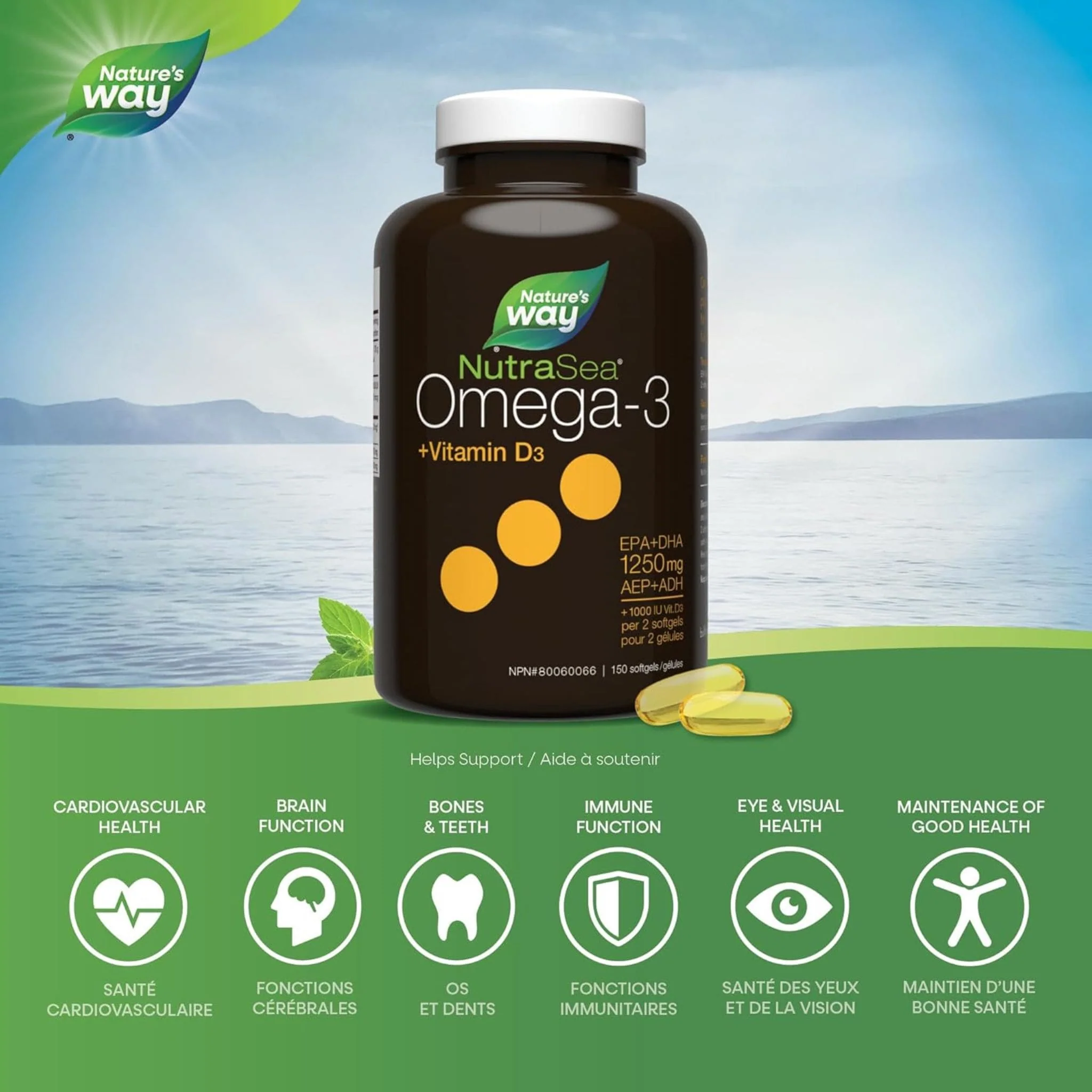 NutraSea+D Omega-3 Fish oil Liquid Gels - Image 8