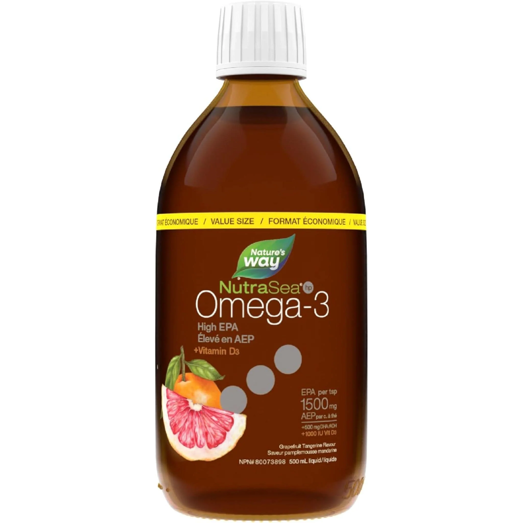 NutraSea HP +D Omega-3 High EPA Grapefruit Tangerine - Image 3