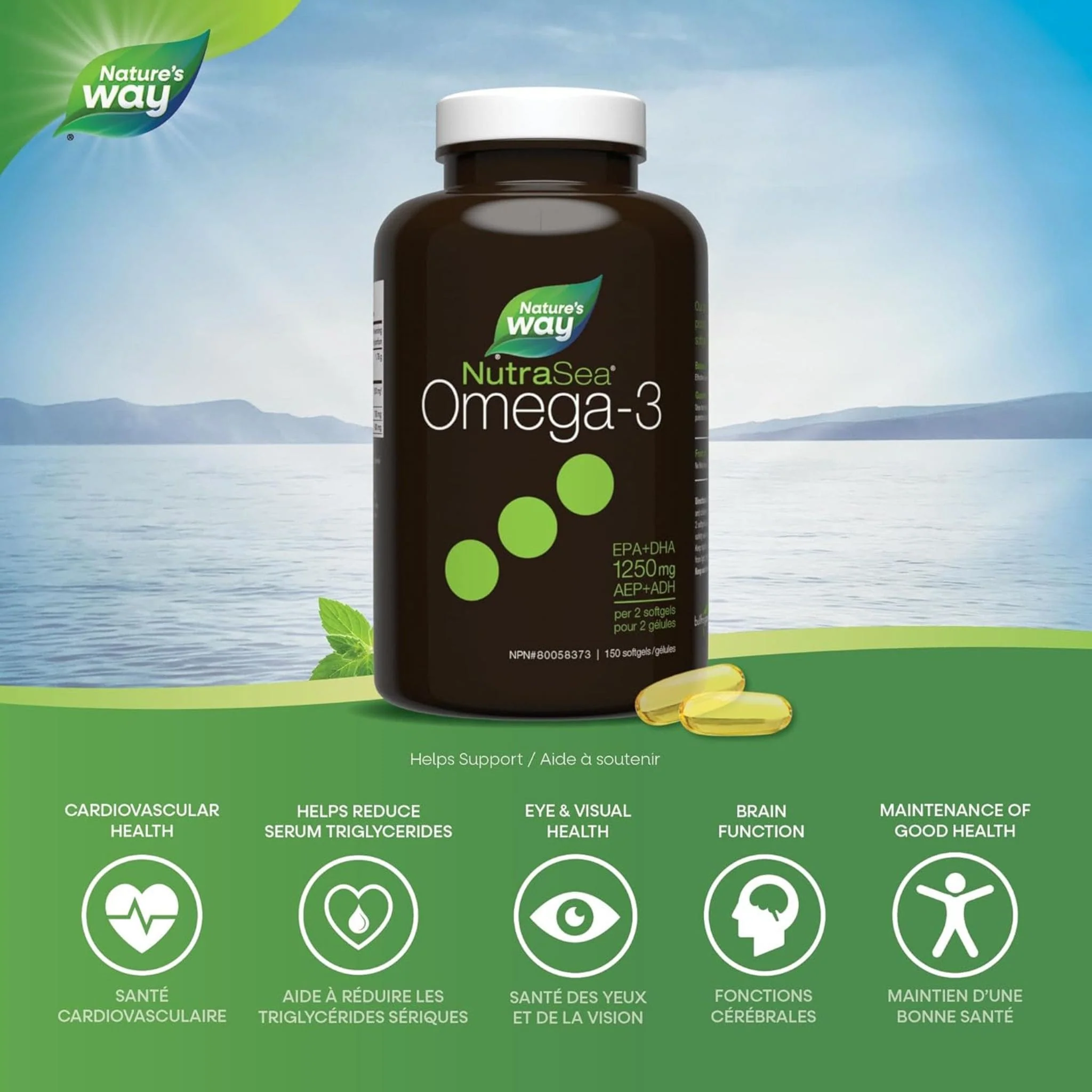 NutraSea Omega-3 Liquid Gels, 2X Concentrated, 60-150 Softgels - Image 6