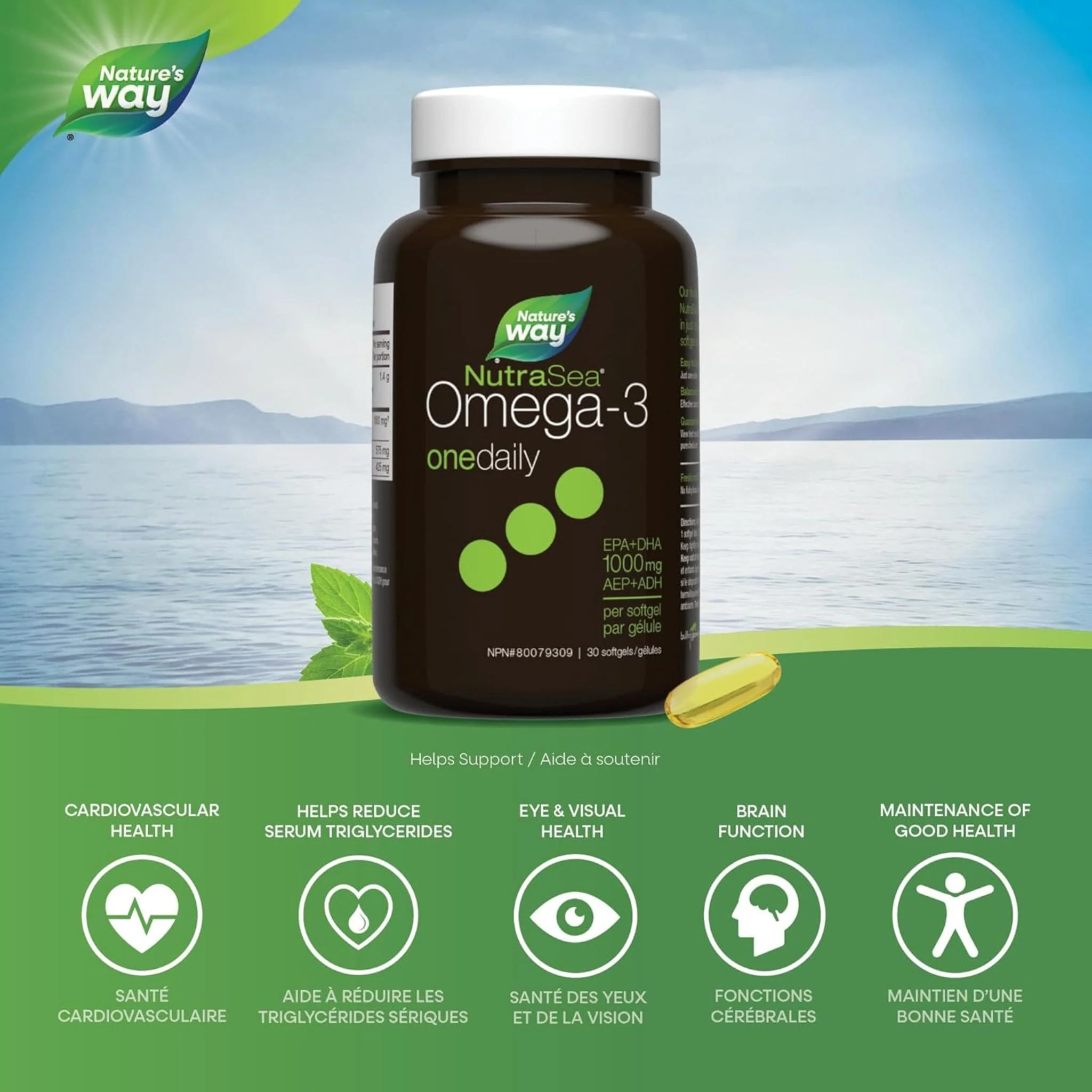 NutraSea One Daily Omega-3, 30 Softgels - Image 4