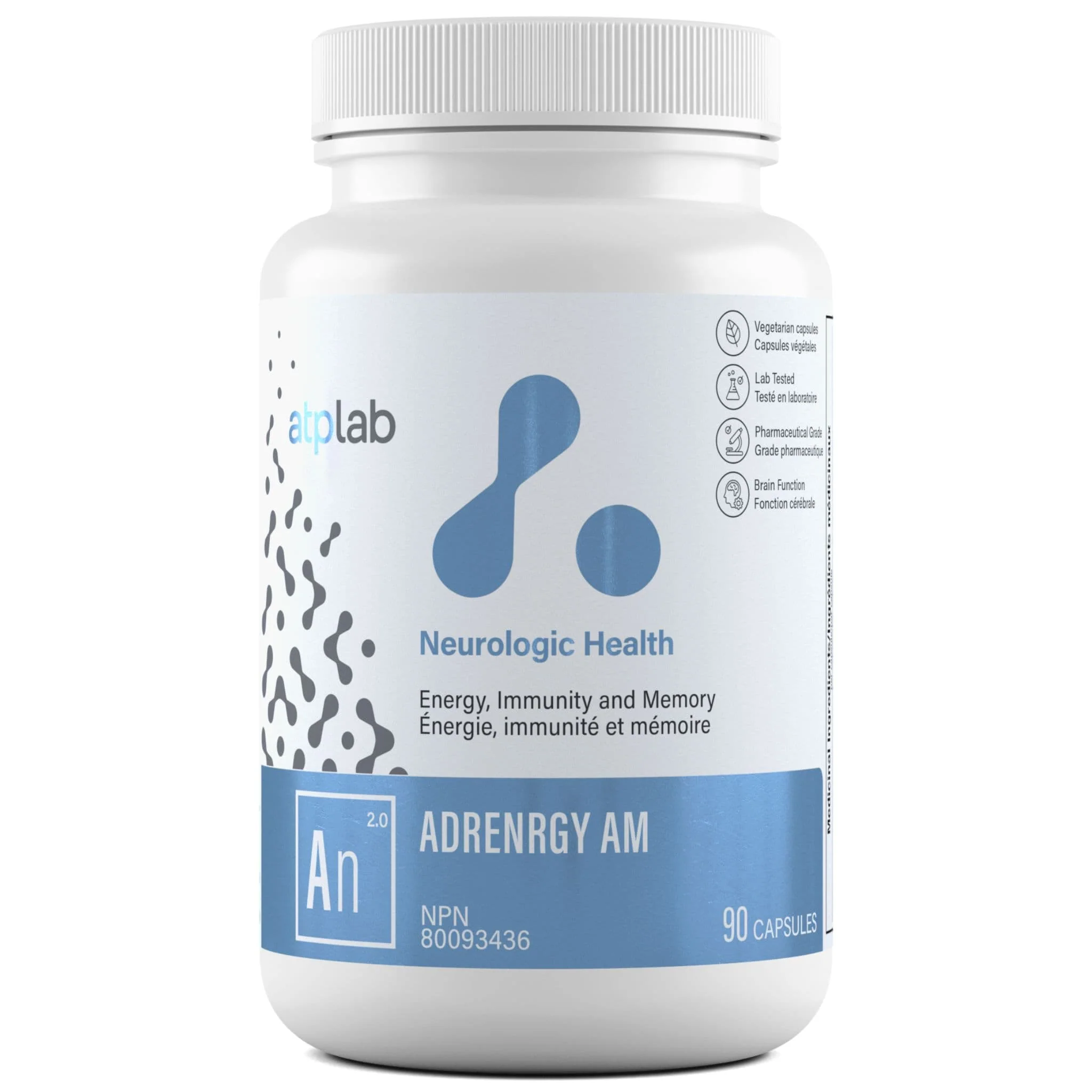 ATP Lab AdrenRGY AM, Support for Adrenal Health, 90 Vegetable Capsules