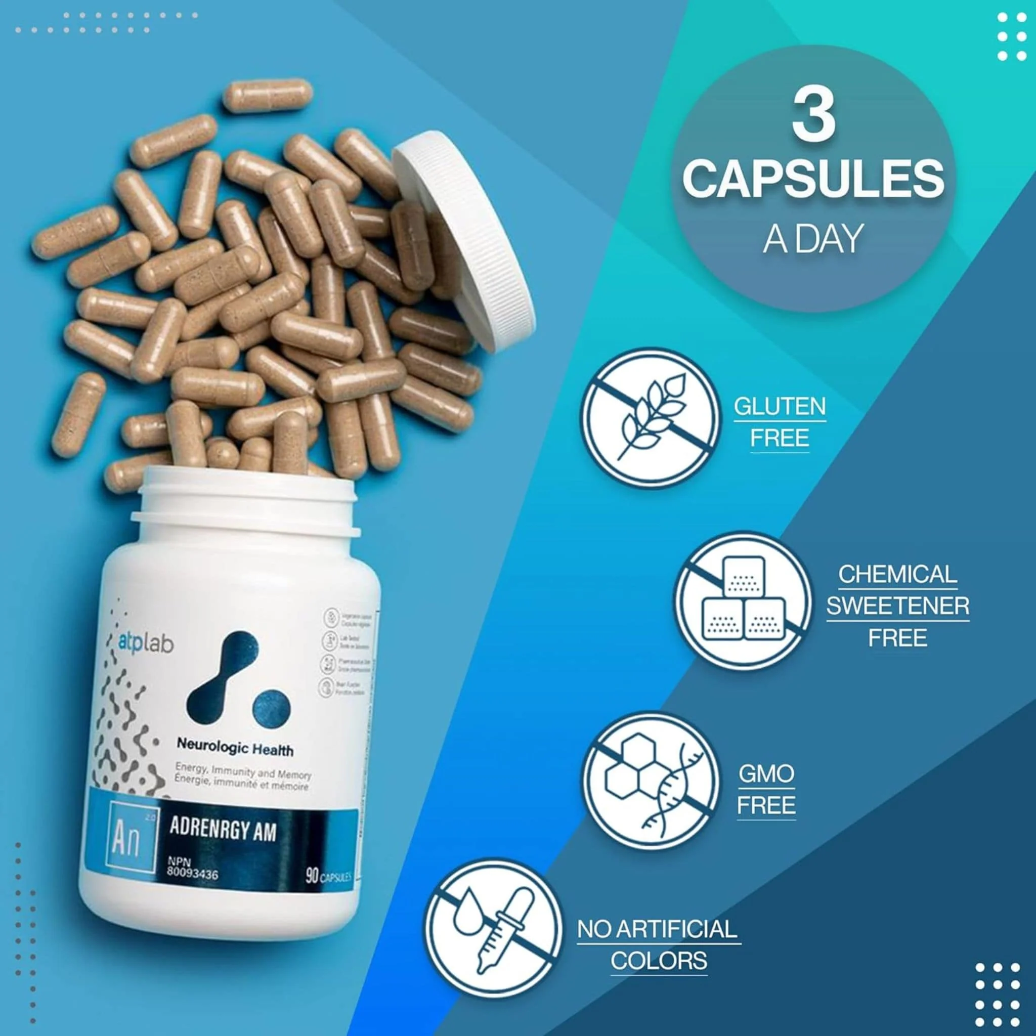 ATP Lab AdrenRGY AM, Support for Adrenal Health, 90 Vegetable Capsules - Image 4