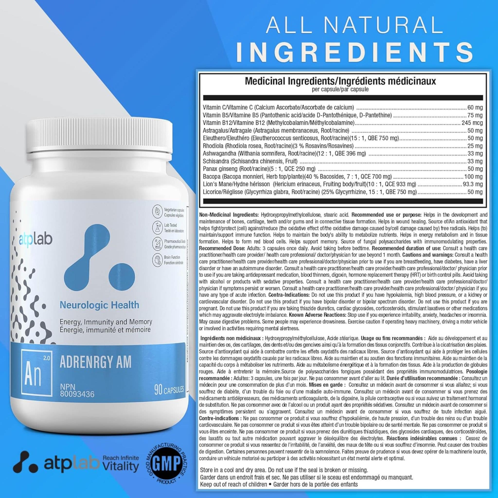 ATP Lab AdrenRGY AM, Support for Adrenal Health, 90 Vegetable Capsules - Image 6