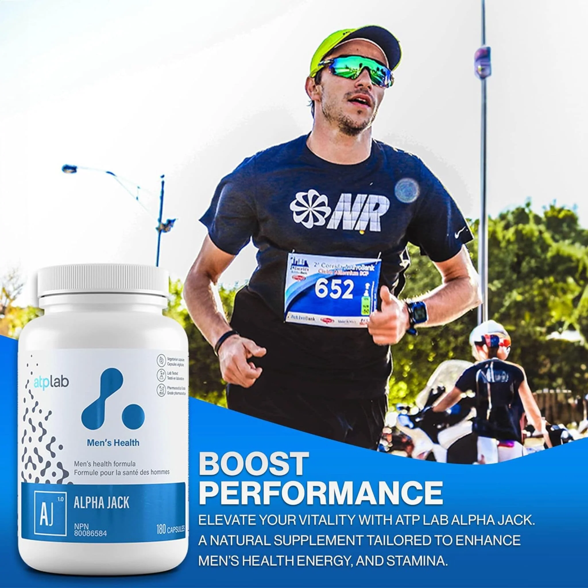 ATP Lab Alpha Jack, Support for Men's Health, 180 Vegetable Capsules - Image 4