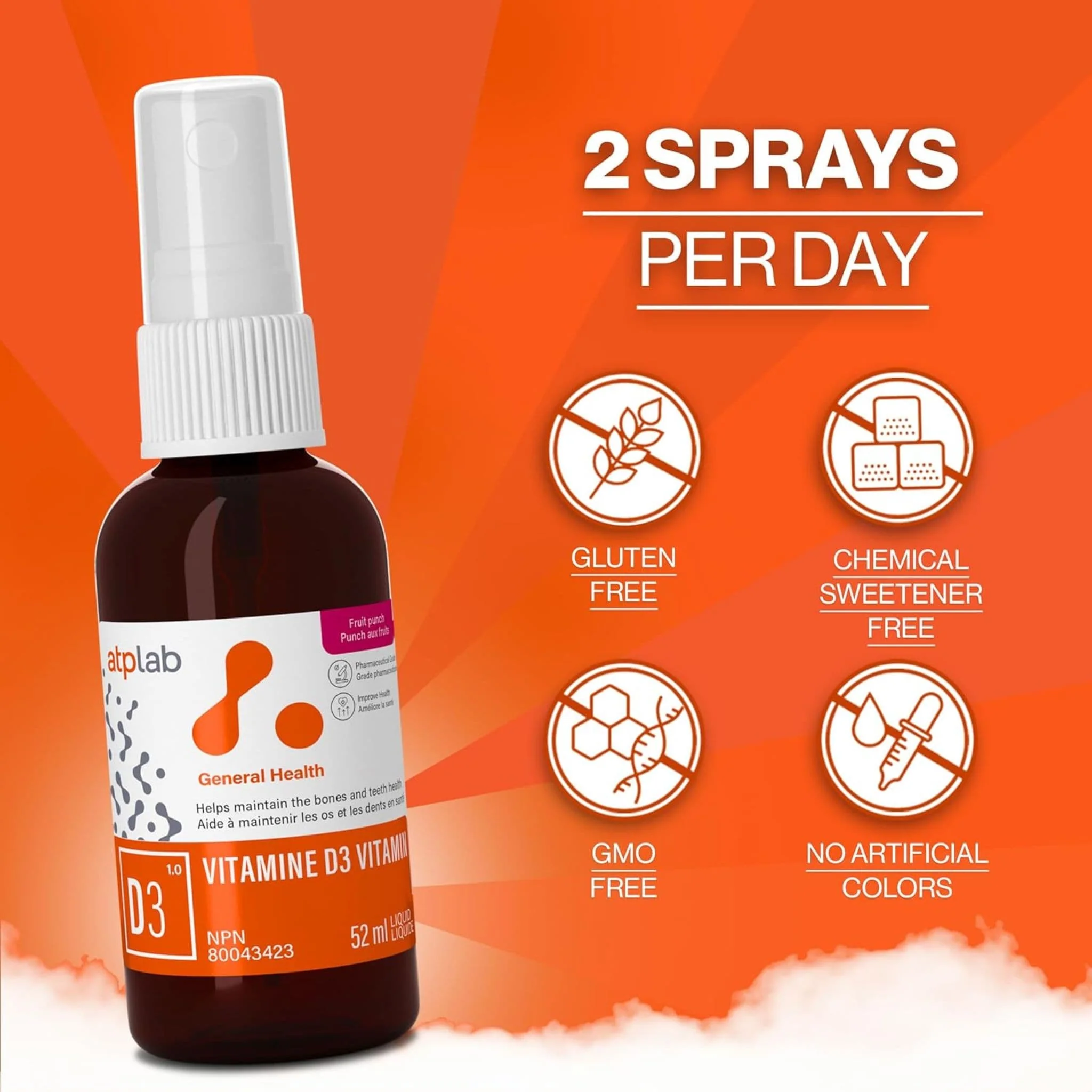 ATP Lab D3 Vitamin Spray, 52ml, Fruit Punch - Image 5