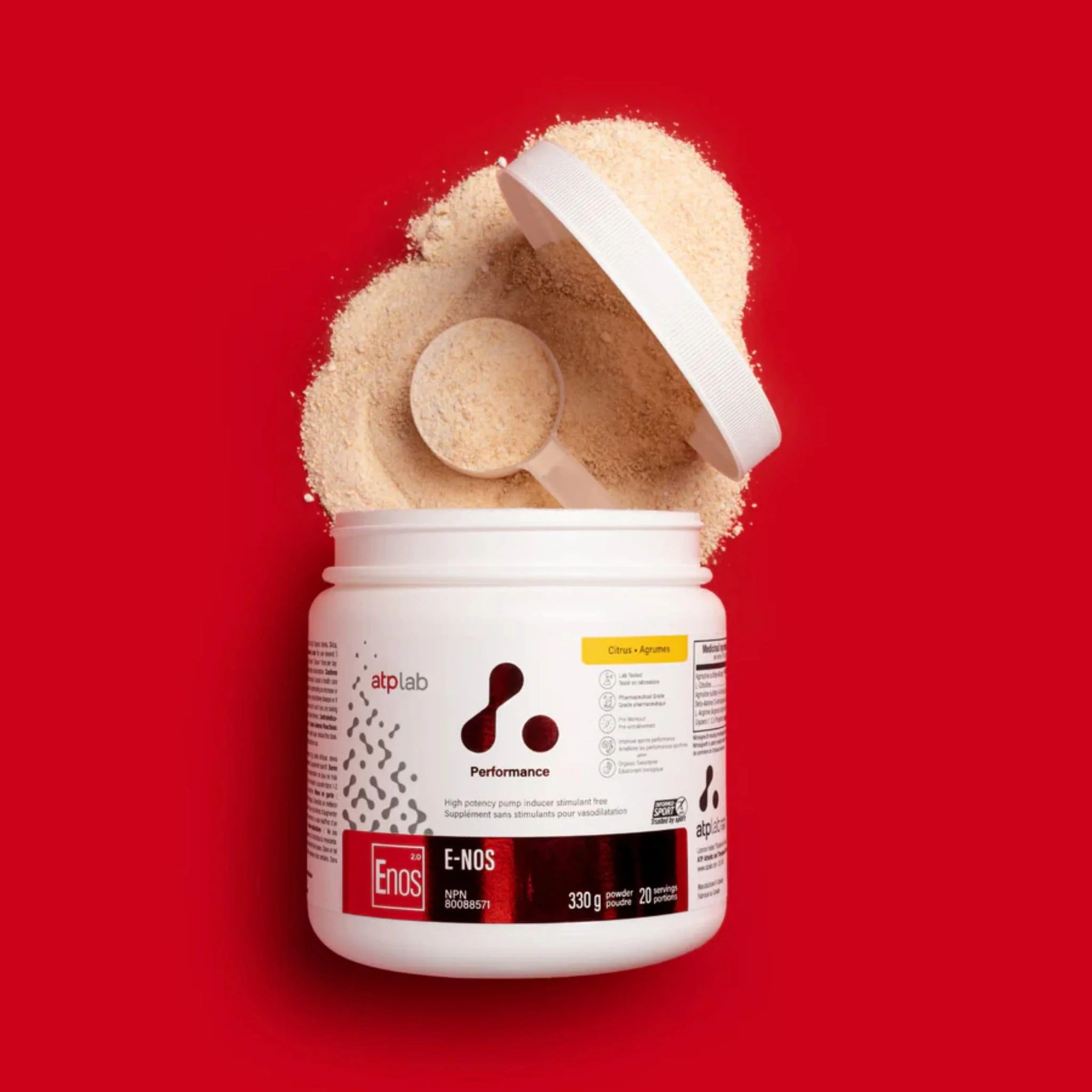 ATP Lab E-Nos Powder, 330g, Citrus - Image 2