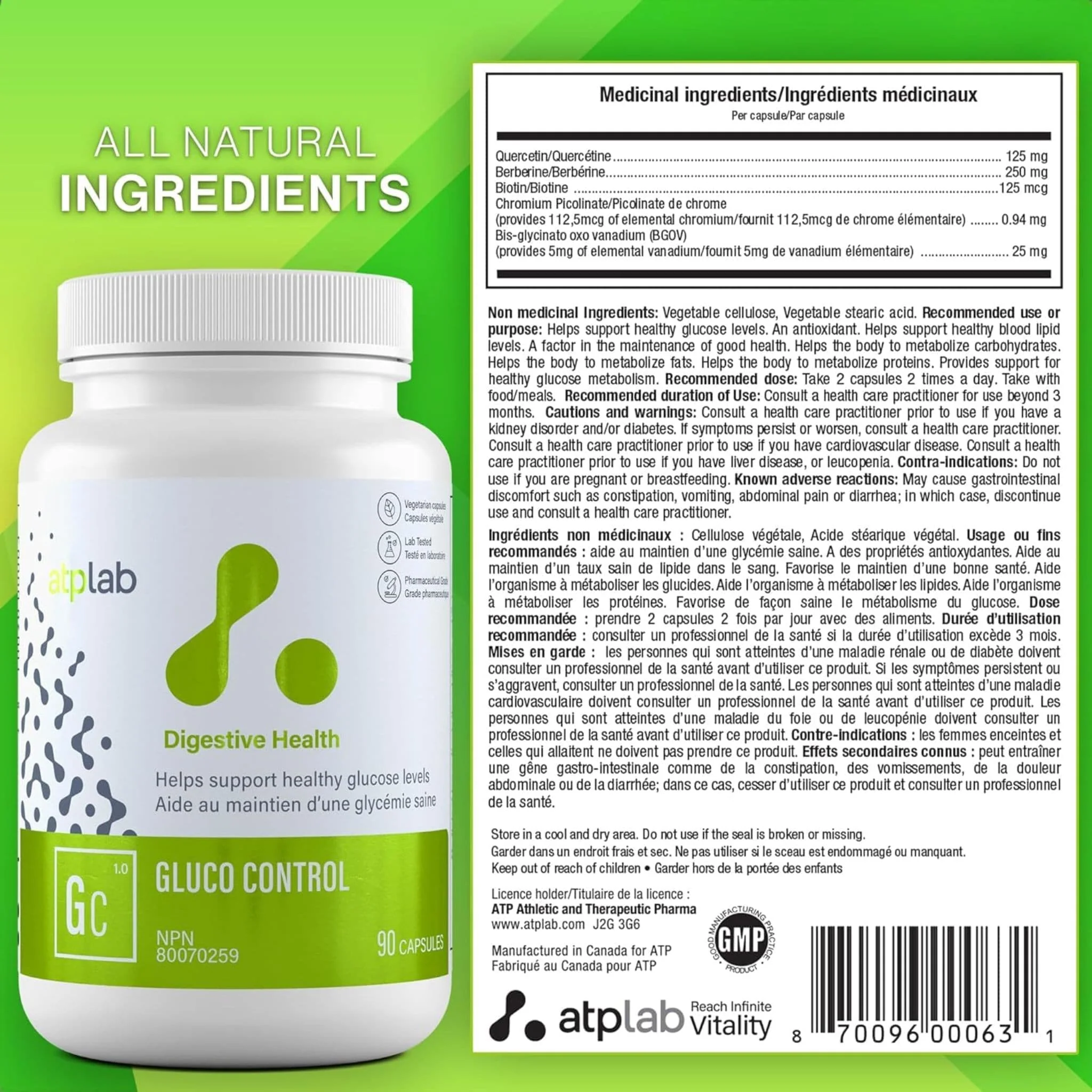 ATP Lab Gluco Control, 90 Vegetable Capsules - Image 10