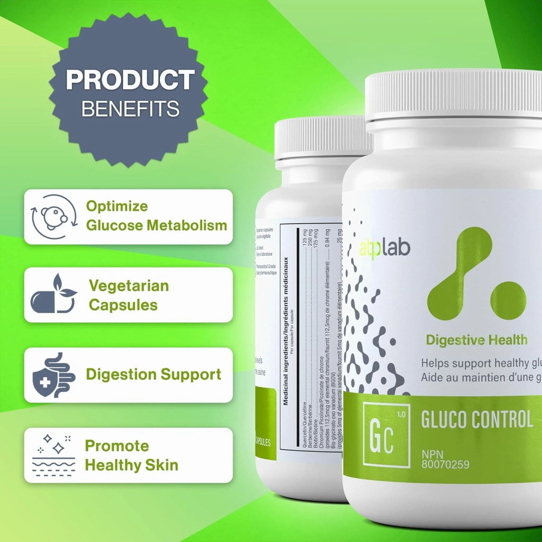 ATP Lab Gluco Control, 90 Vegetable Capsules - Image 7