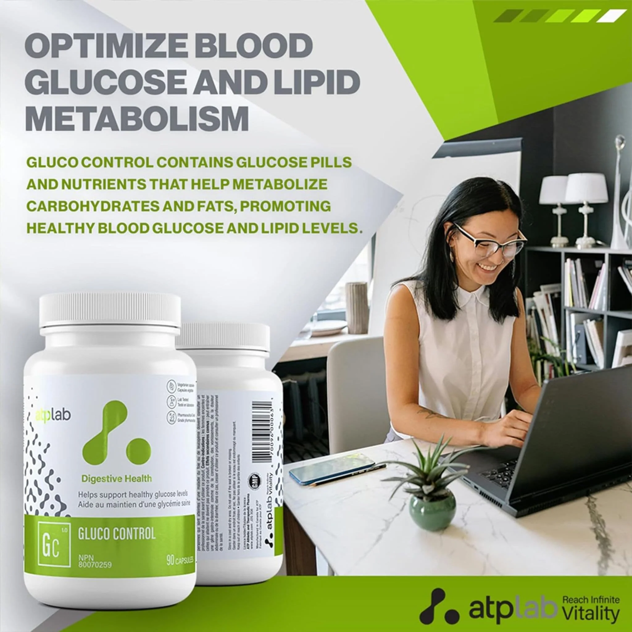 ATP Lab Gluco Control, 90 Vegetable Capsules - Image 8