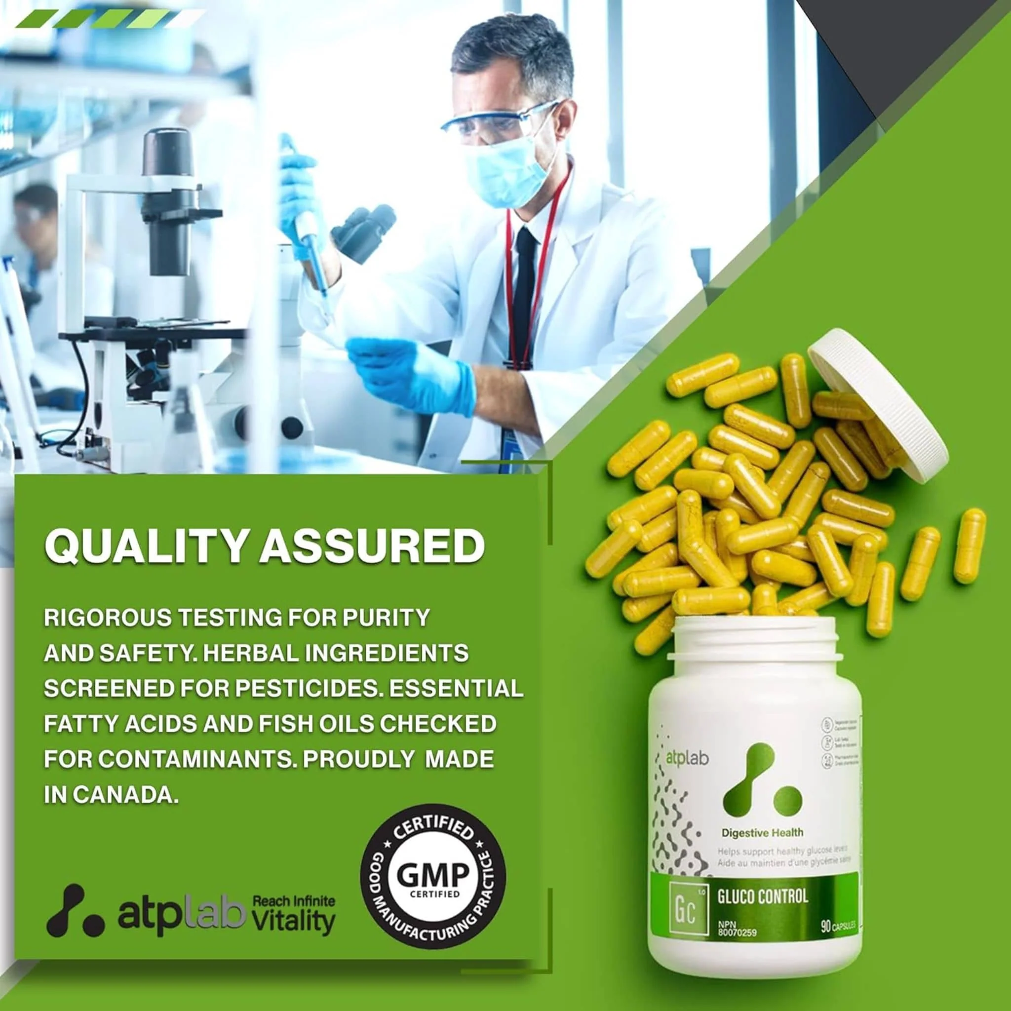 ATP Lab Gluco Control, 90 Vegetable Capsules - Image 9