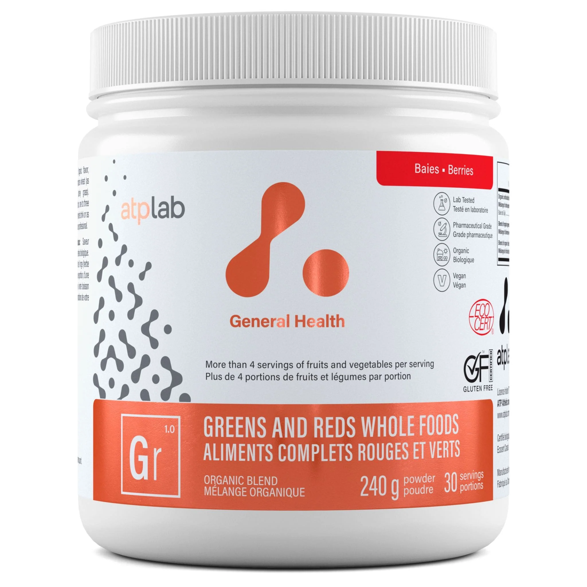 ATP Lab Greens & Reds Whole Foods Powder, 240g - Image 10