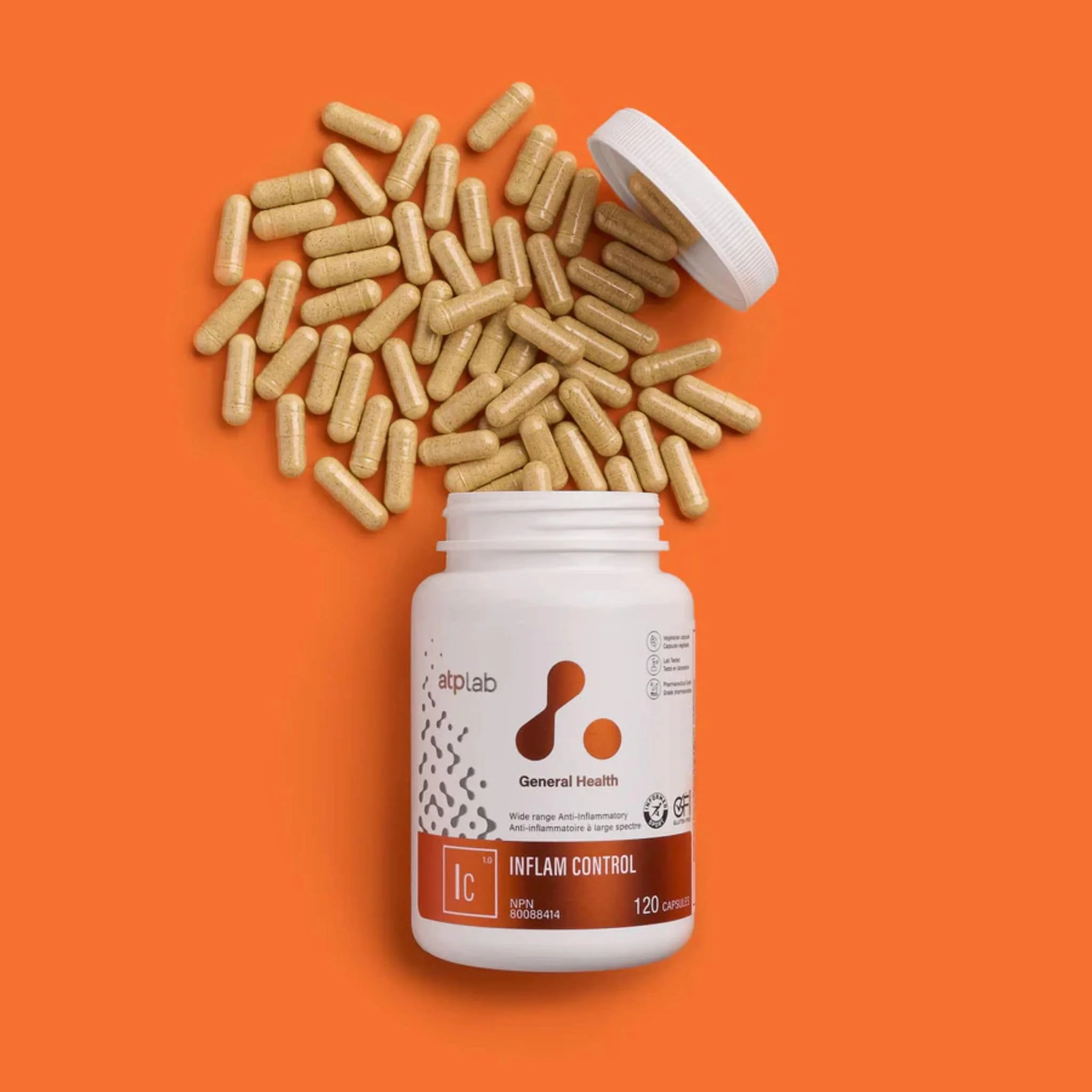 ATP LAB Inflam Control, Anti-Inflammatory Support, 120 Vegetable Capsules - Image 2
