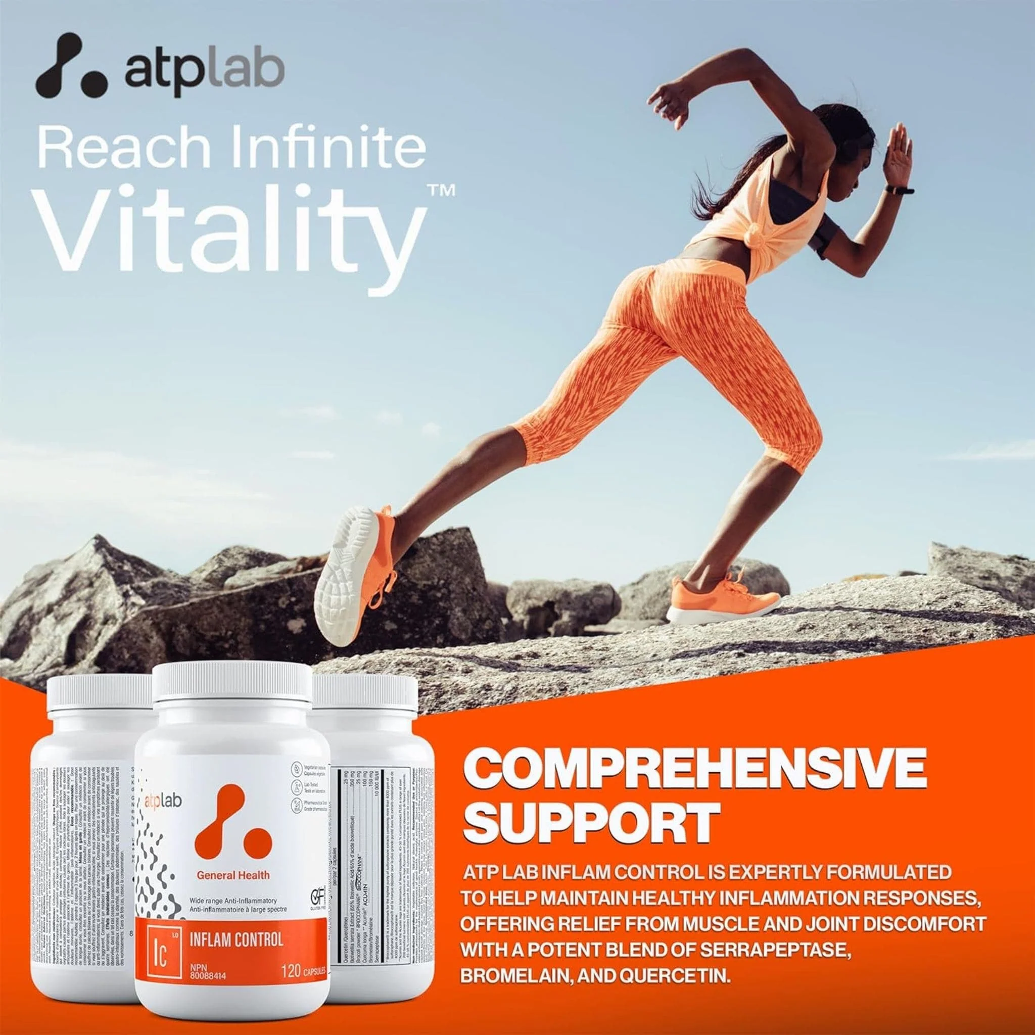 ATP LAB Inflam Control, Anti-Inflammatory Support, 120 Vegetable Capsules - Image 5
