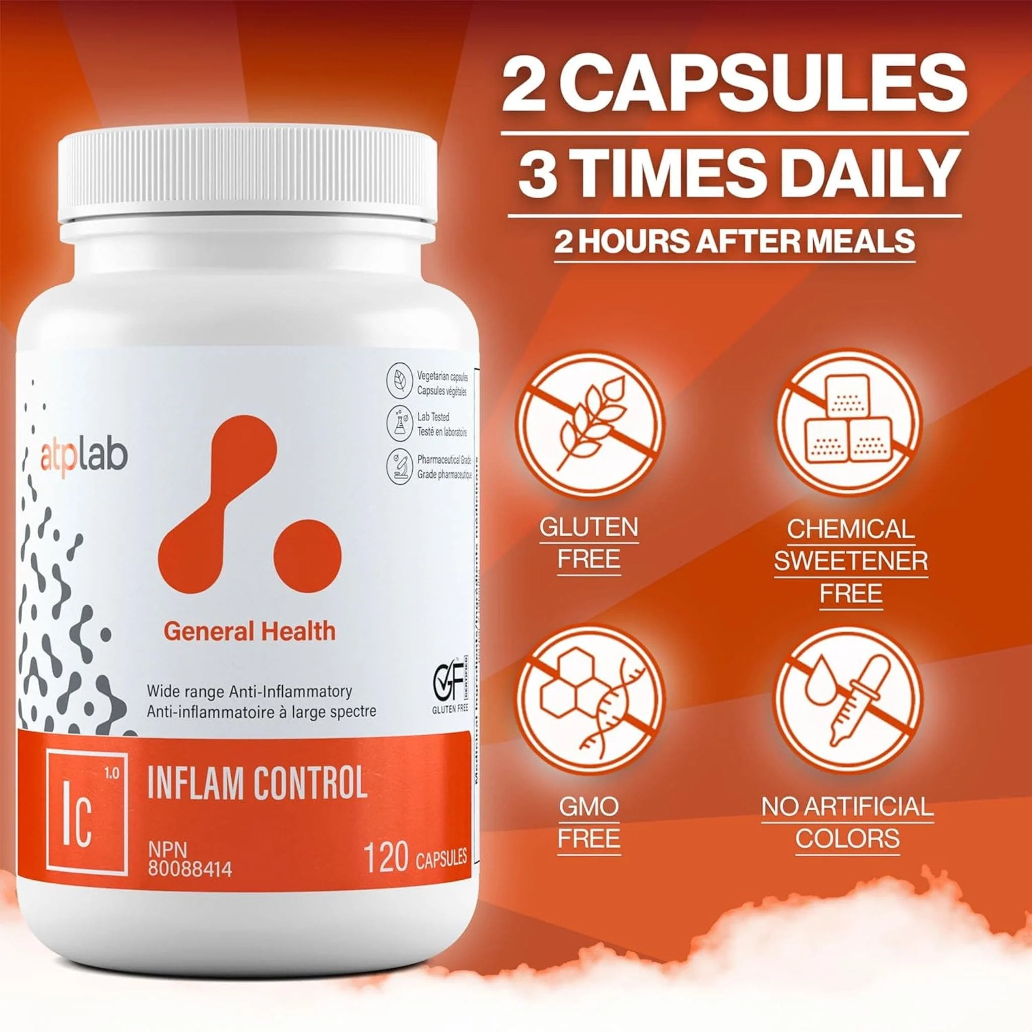 ATP LAB Inflam Control, Anti-Inflammatory Support, 120 Vegetable Capsules - Image 7