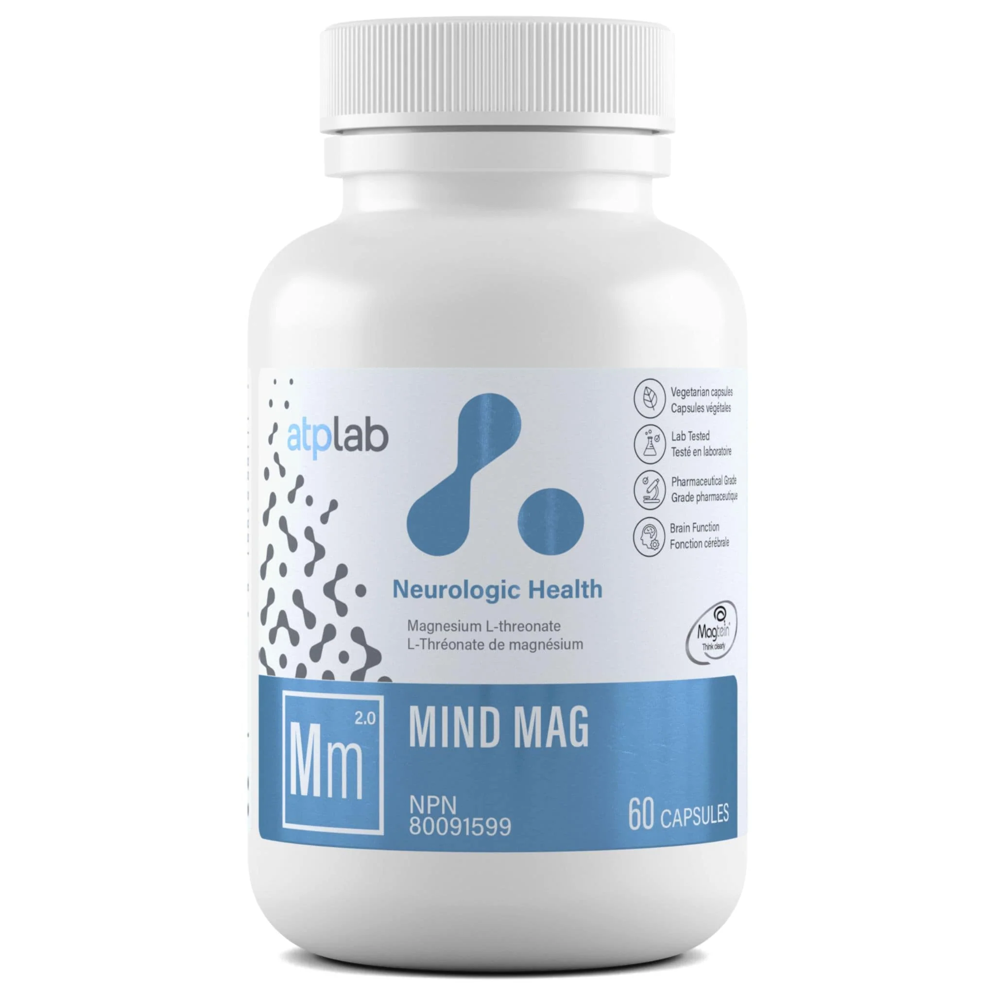 ATP Lab Mind Mag, Support Brain and Bone Health, 60 Vegetable Capsules