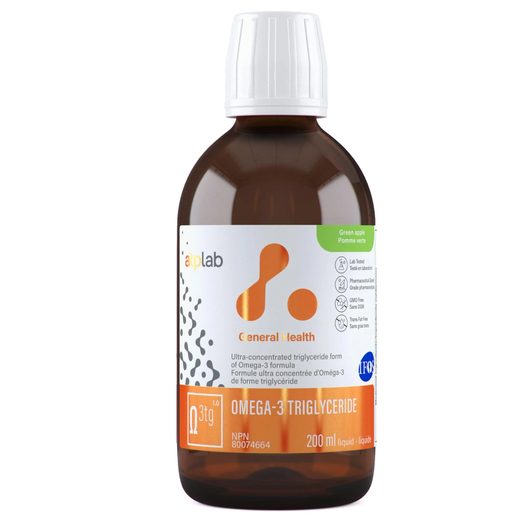 ATP Lab Omega-3 Triglyceride, Supports Brain and Cardiovascular Health, 200ml