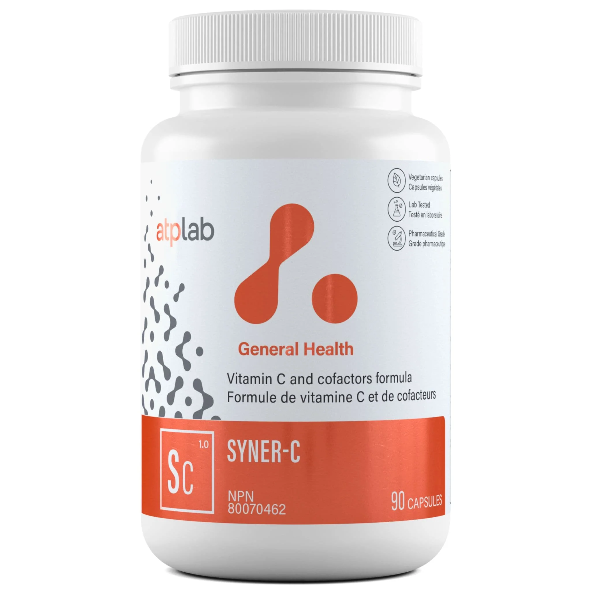ATP Lab Syner-C, Ultra-Potent Cheleated Vitamin C with Quercetin, 90 Vegetable Capsules