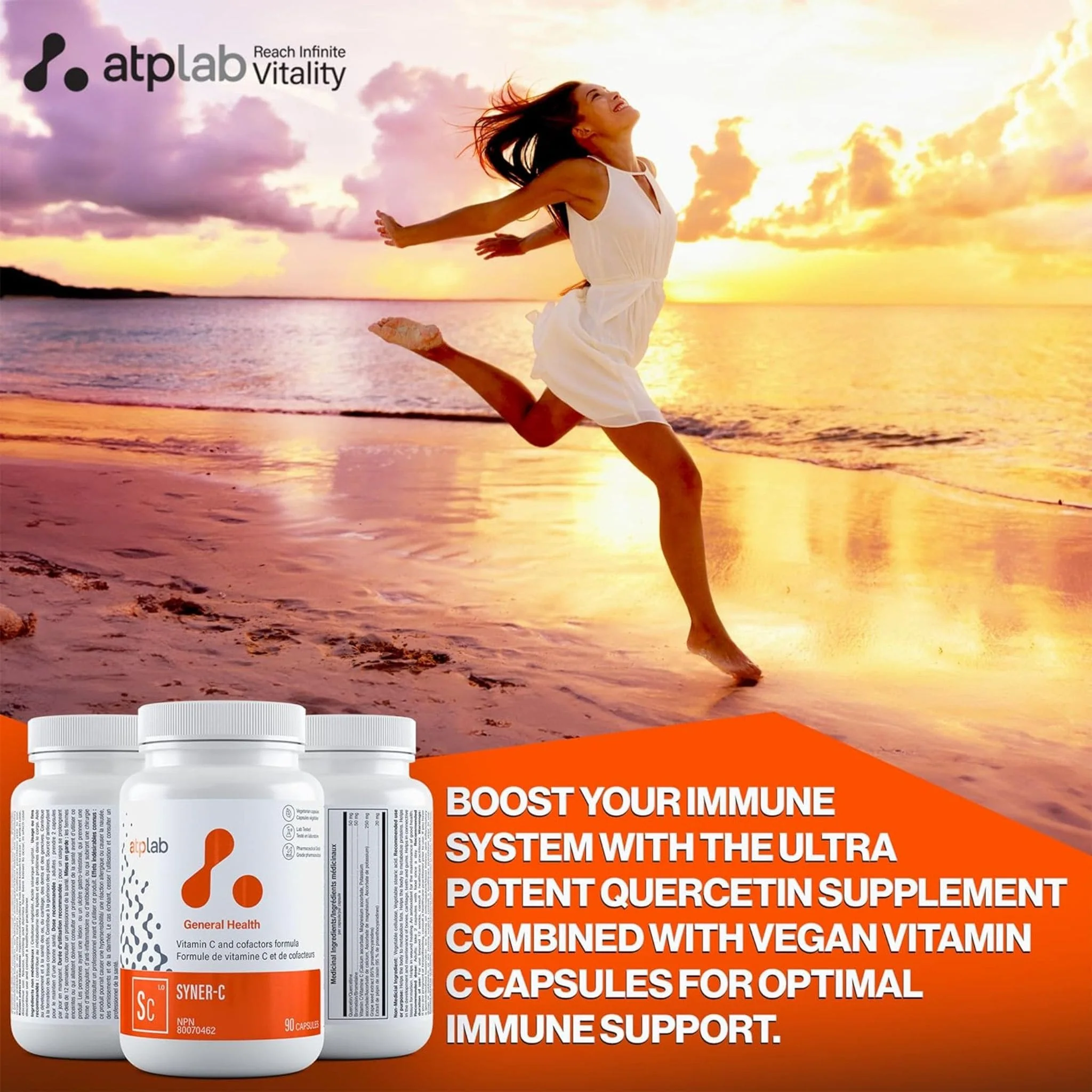 ATP Lab Syner-C, Ultra-Potent Cheleated Vitamin C with Quercetin, 90 Vegetable Capsules - Image 5