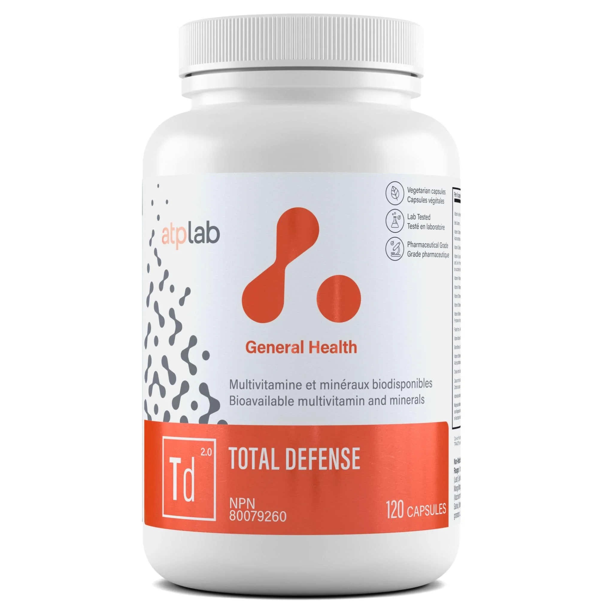 ATP Lab Total Defense, Multivitamin and Multimineral, 120 Vegetable Capsules