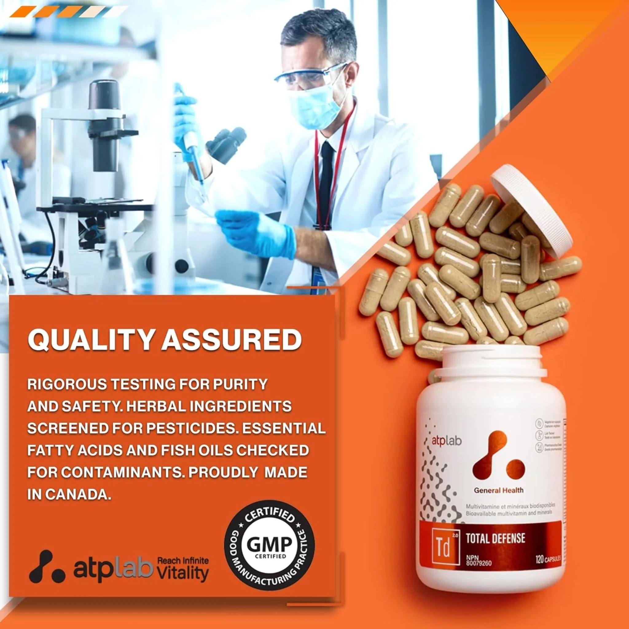 ATP Lab Total Defense, Multivitamin and Multimineral, 120 Vegetable Capsules - Image 10