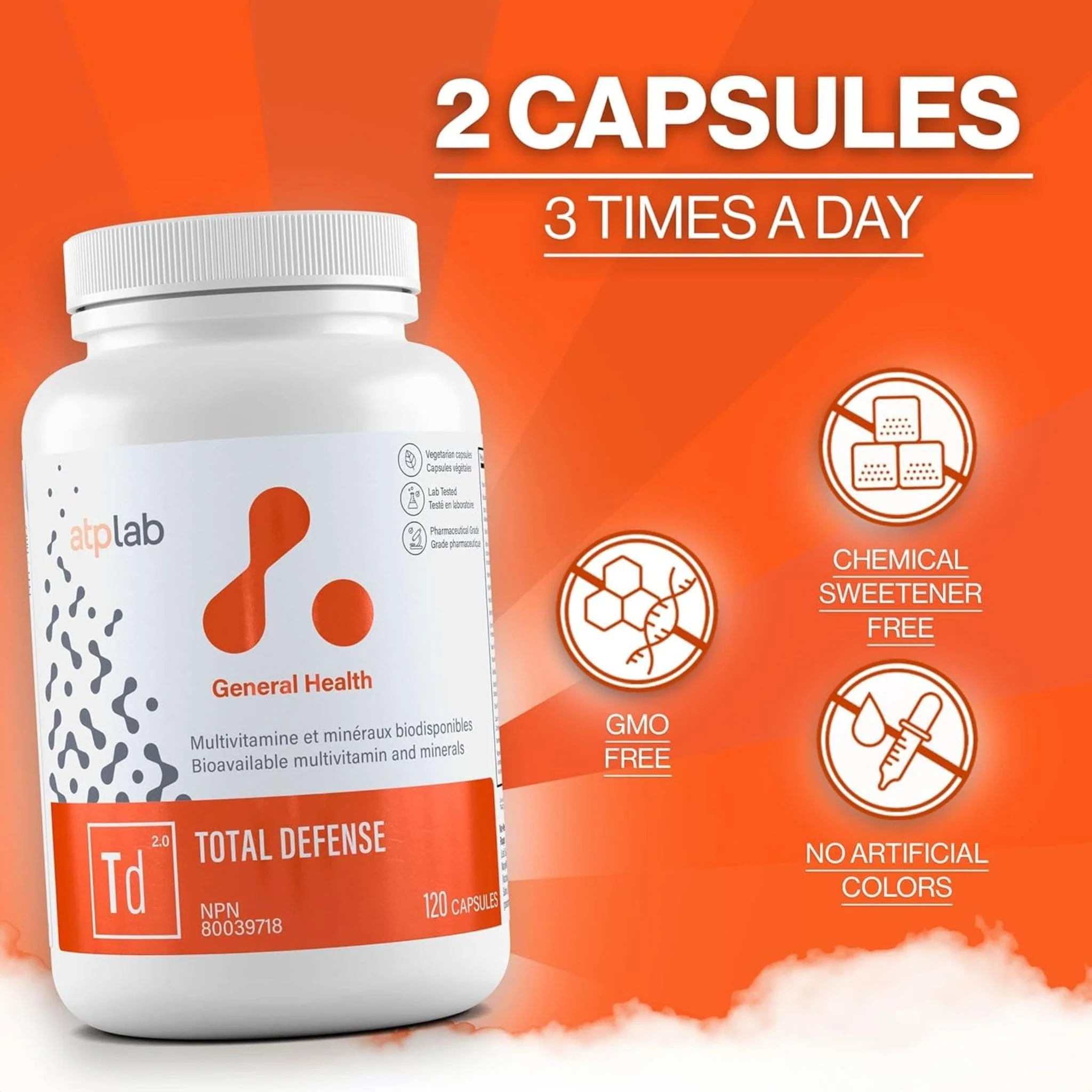 ATP Lab Total Defense, Multivitamin and Multimineral, 120 Vegetable Capsules - Image 6