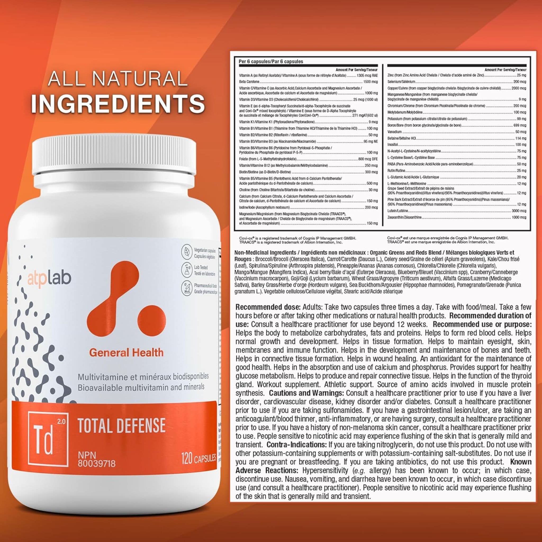 ATP Lab Total Defense, Multivitamin and Multimineral, 120 Vegetable Capsules - Image 8